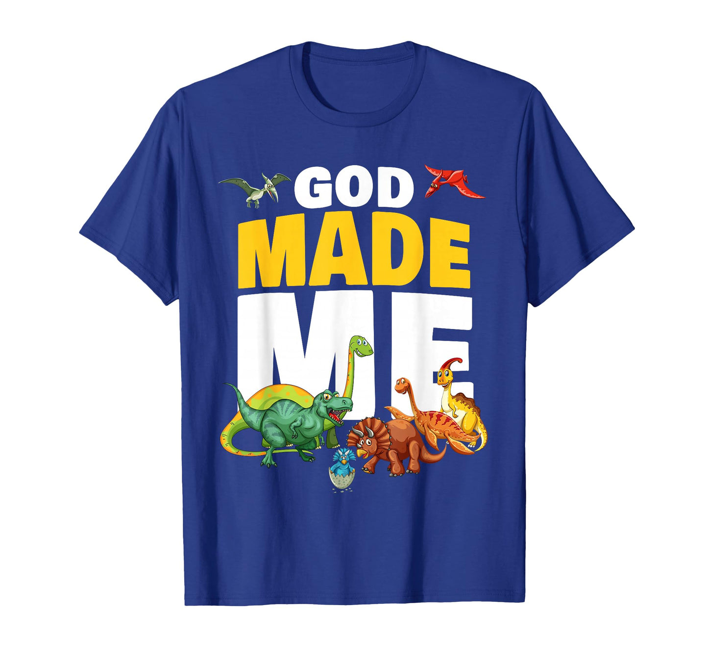 GOD Made Me – Christian Faith Kids Dinosaur Creation T-Shirt