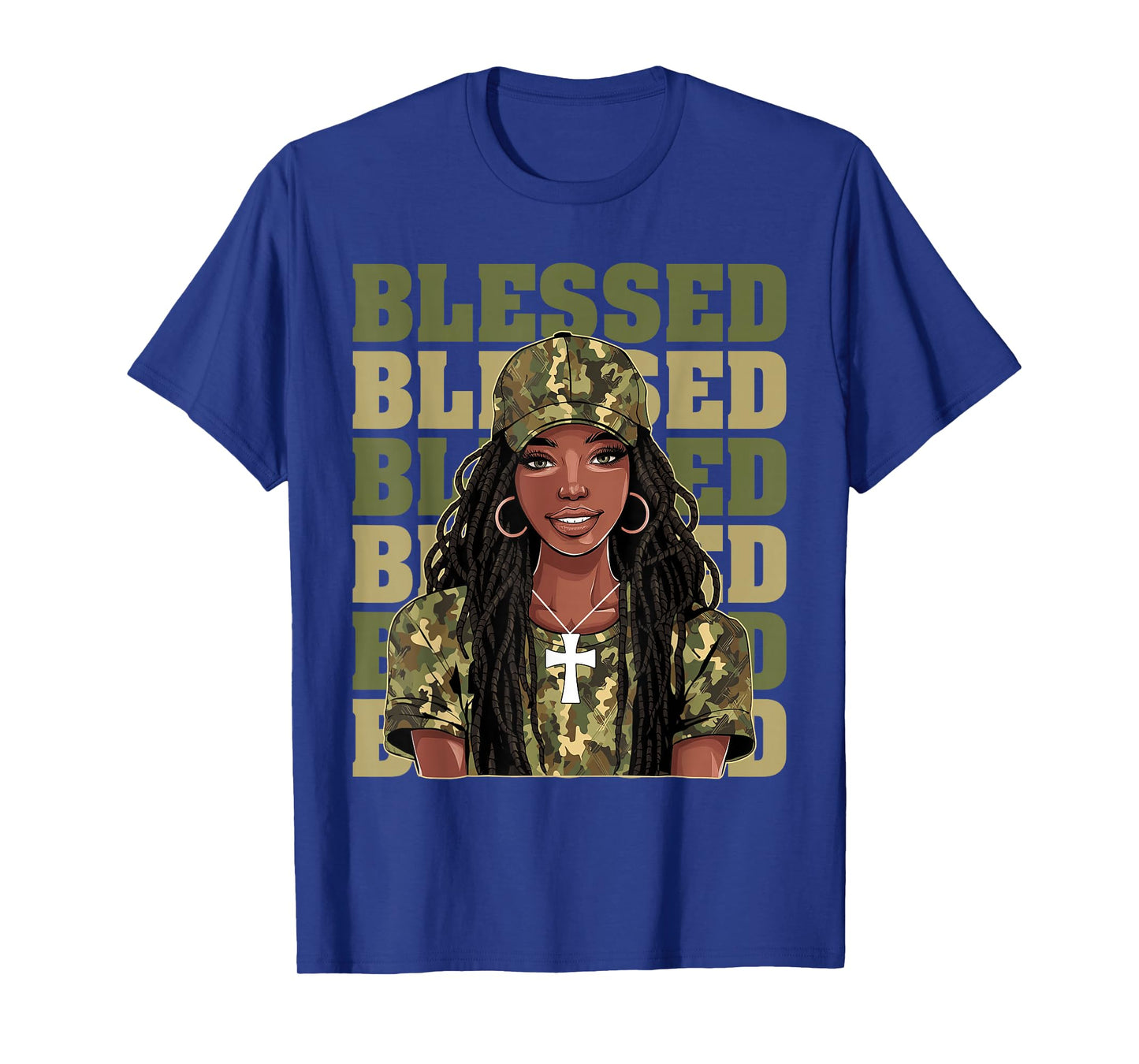Blessed Black Woman Afro African American Christian Saying T-Shirt