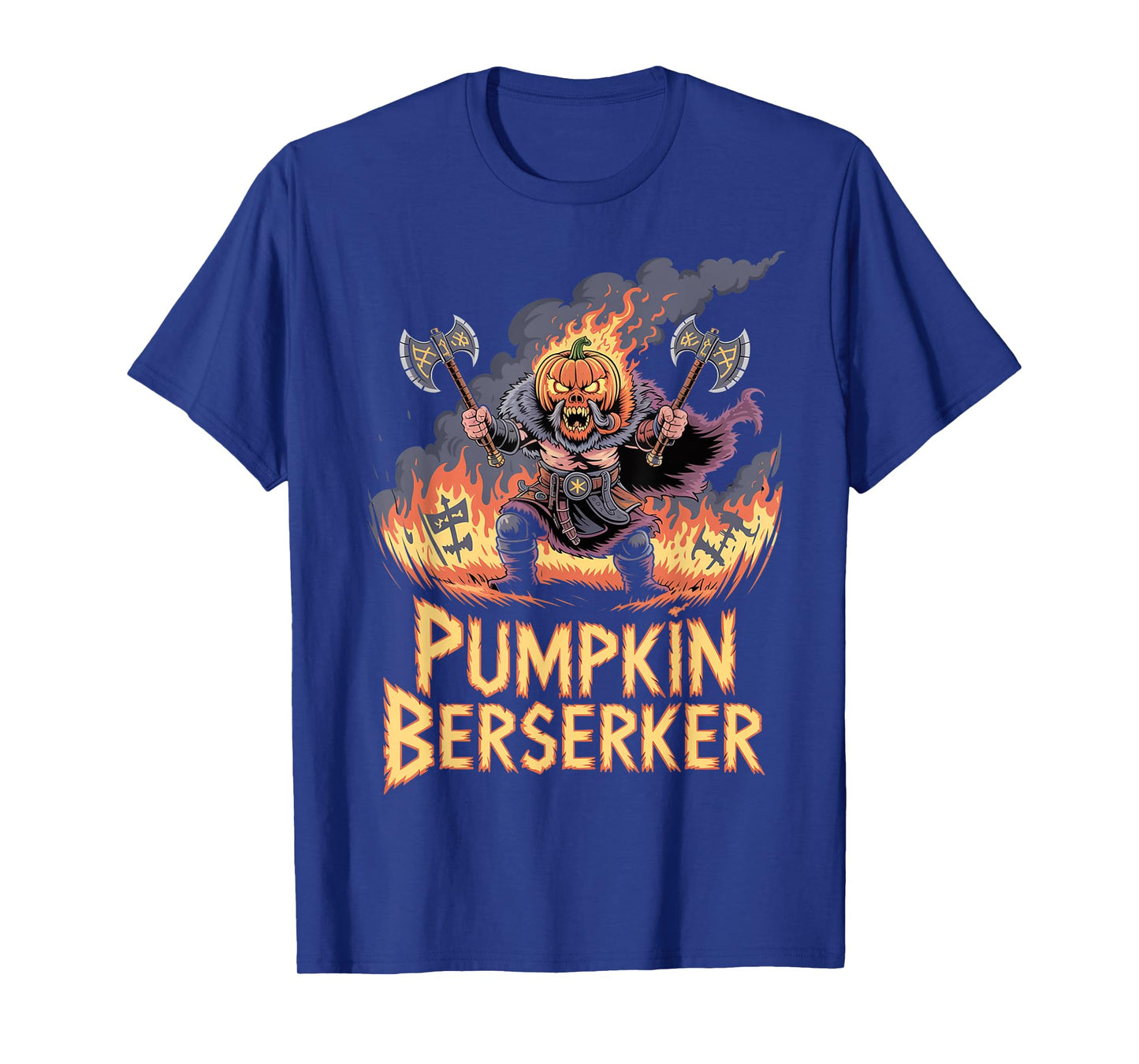 Funny Pumpkin Viking Warrior - Halloween Norse Mythology T-Shirt