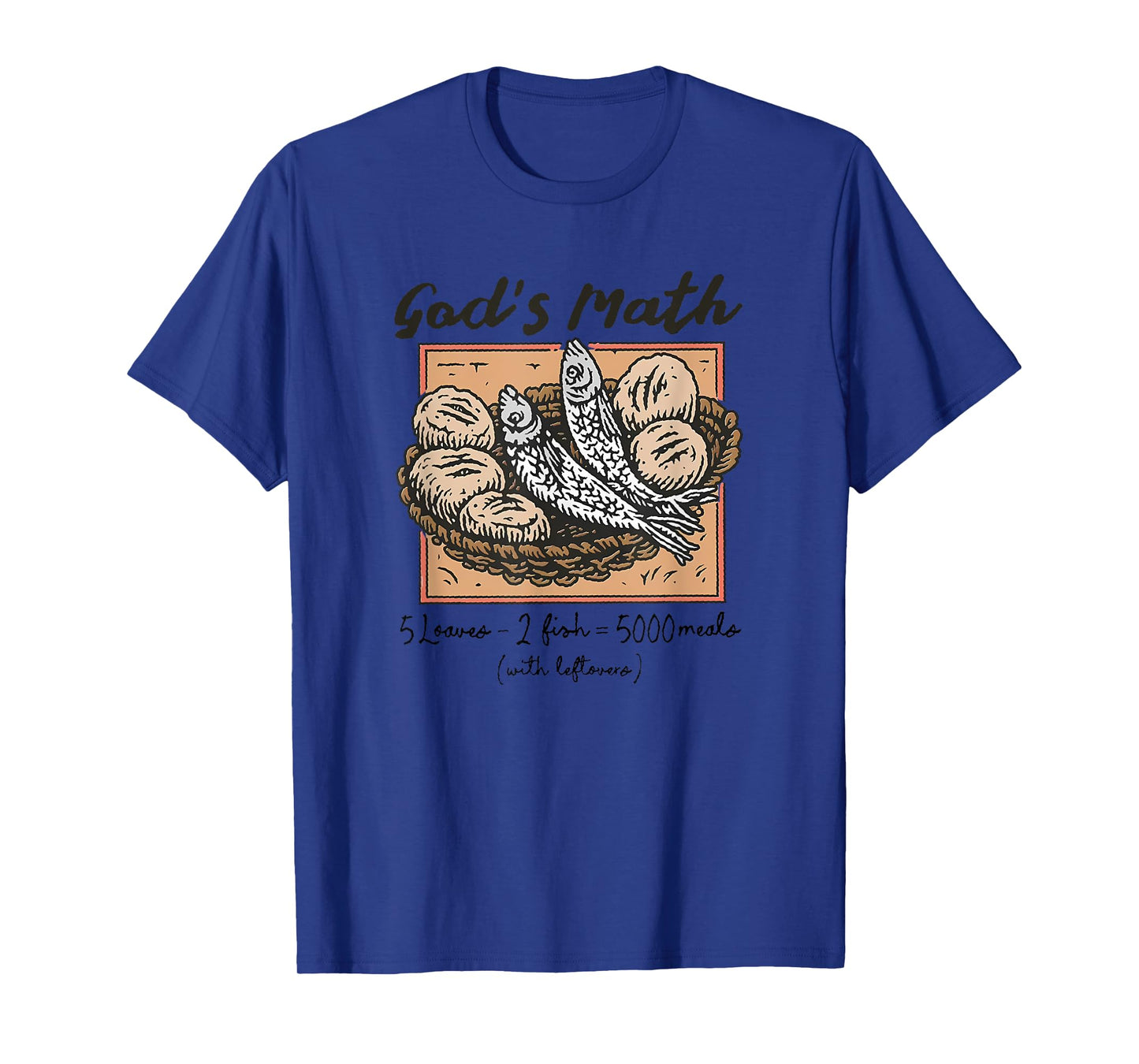 God's Math Loaves Fish Miracle Bible Verse Retro Christian T-Shirt