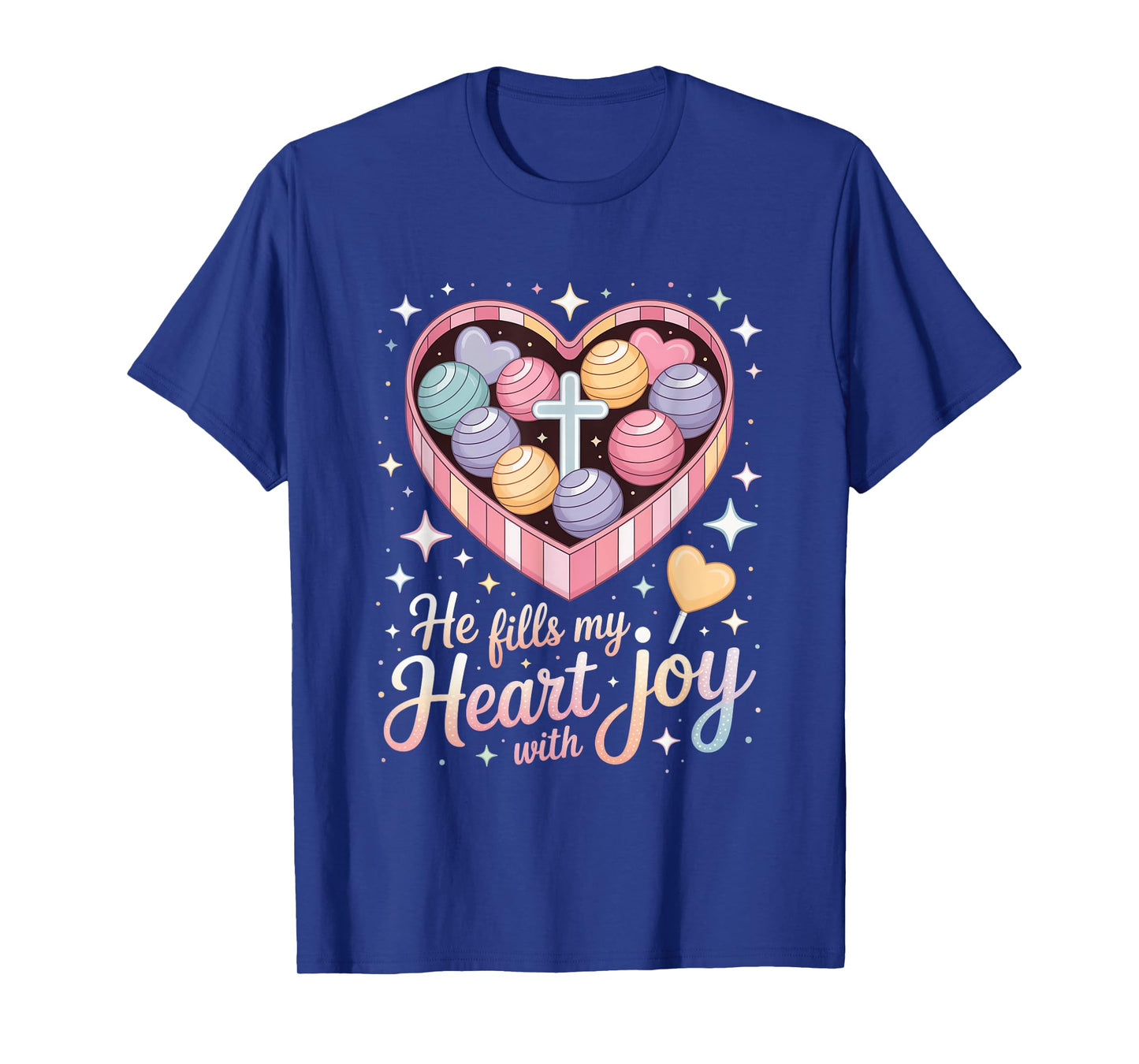 He Fills My Heart with Joy Christian Cross Love T-Shirt