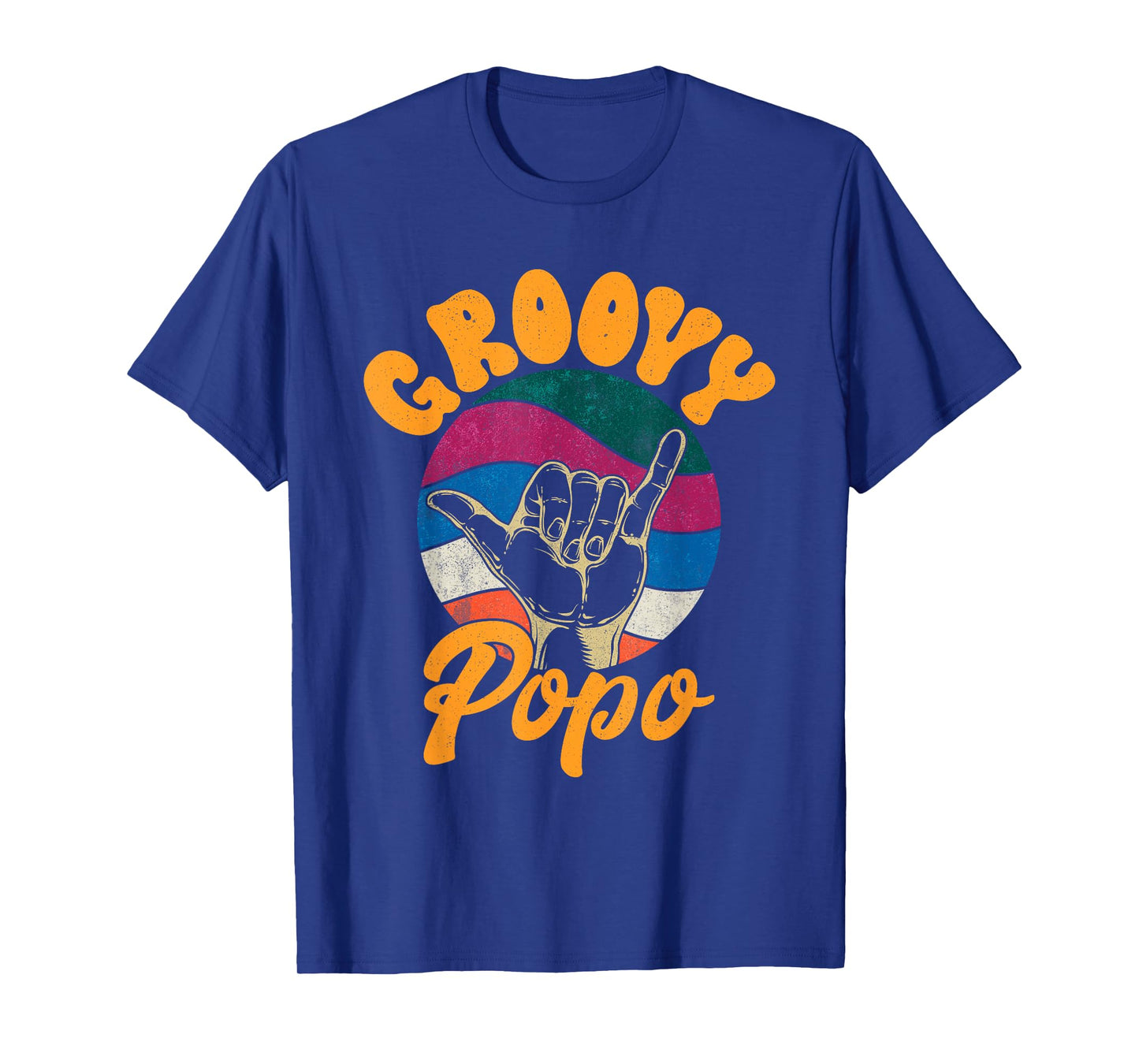 Vintage Father's Day Dad Grandpa Retro Groovy Popo Men T-Shirt