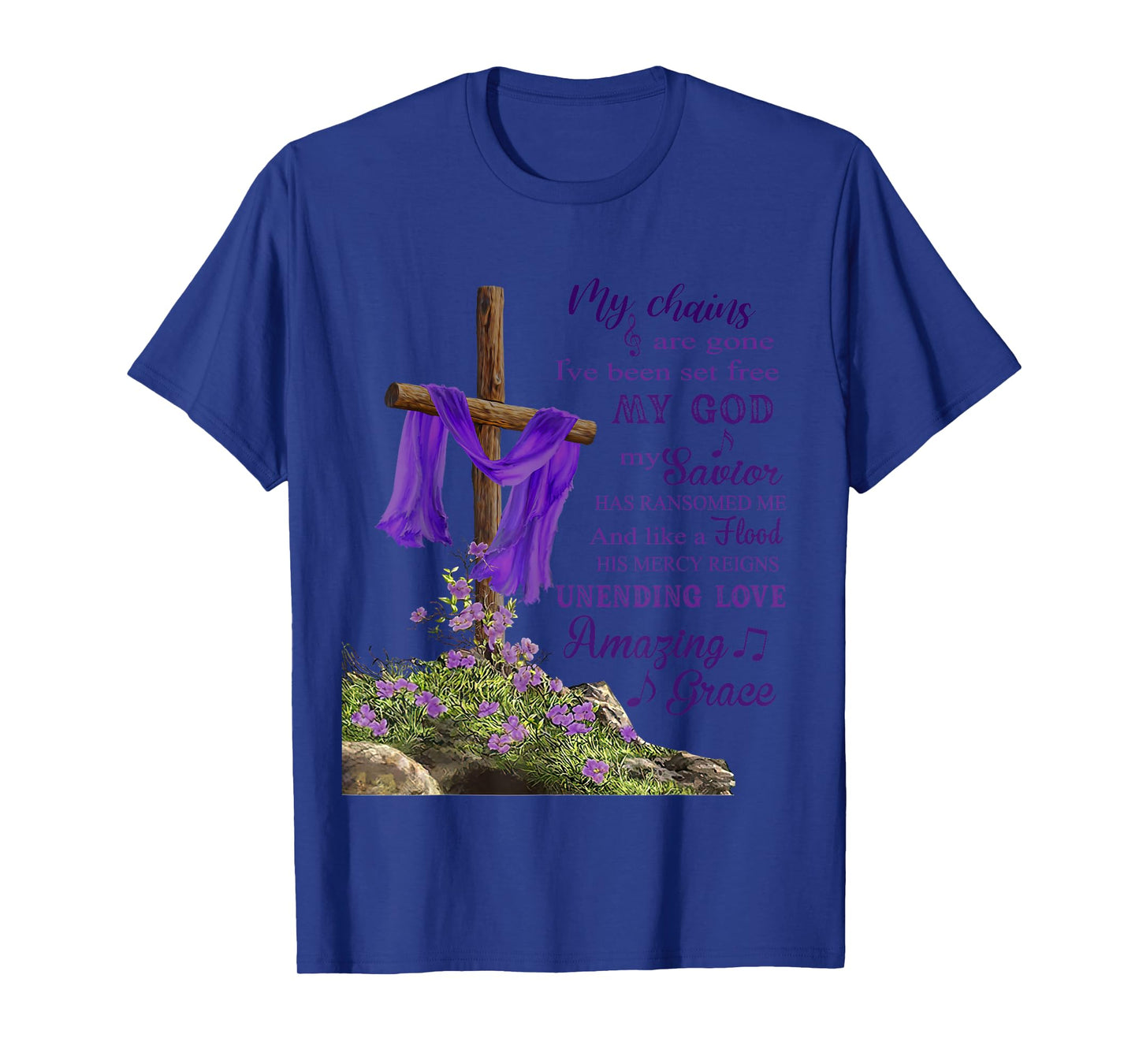 Christian Cross Amazing Purple Grace Love For Men Women T-Shirt