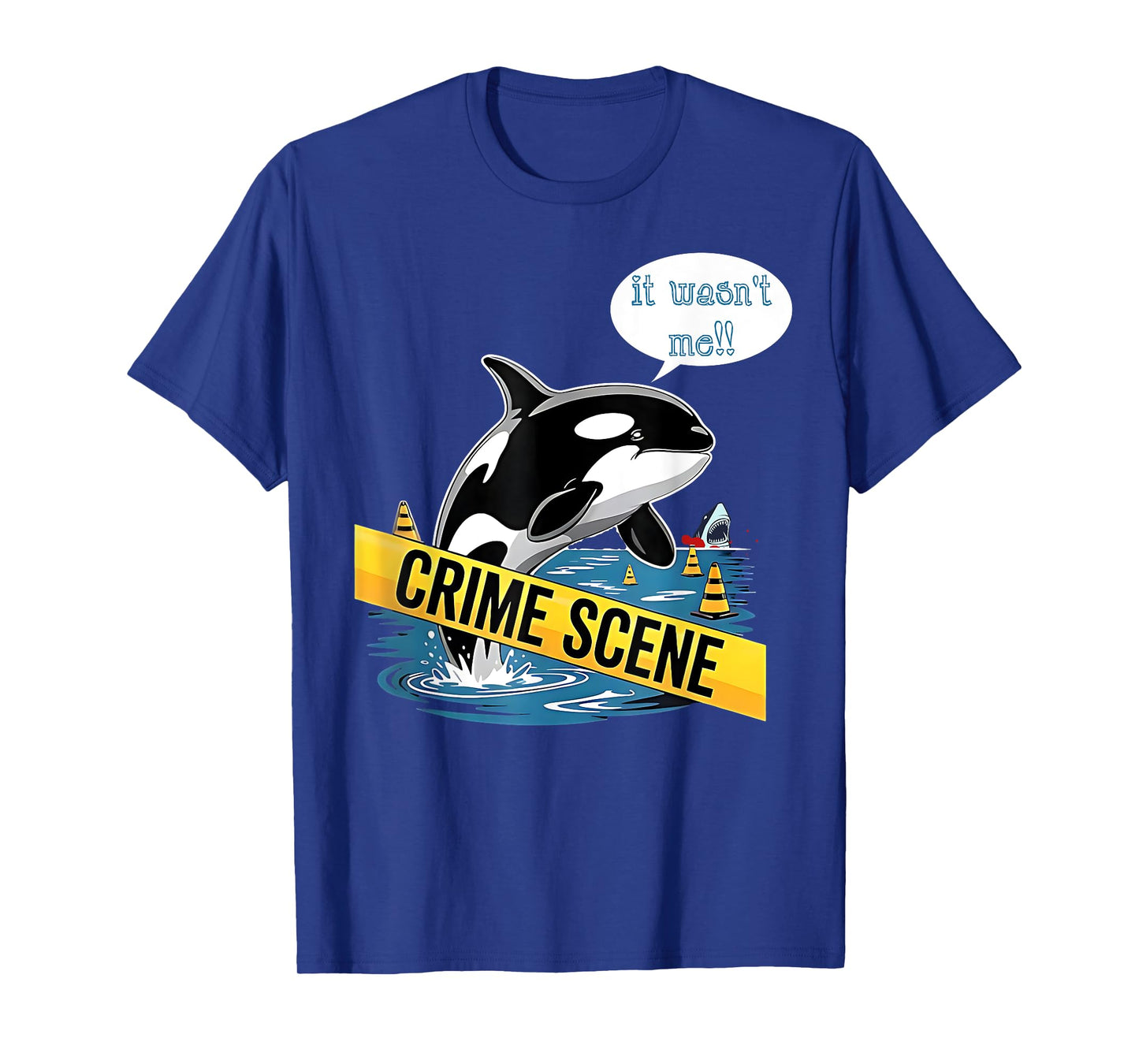 Funny Shark Crime Scene Orca Killer Whale Kawaii Sea Panda T-Shirt
