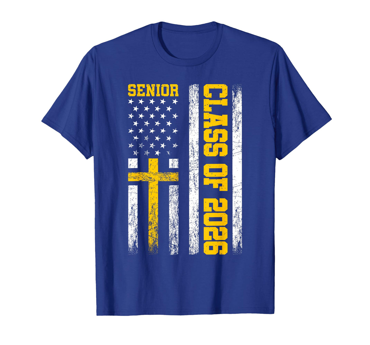 Senior Class of 2026 USA Flag Cross Christian Senior 2026 T-Shirt