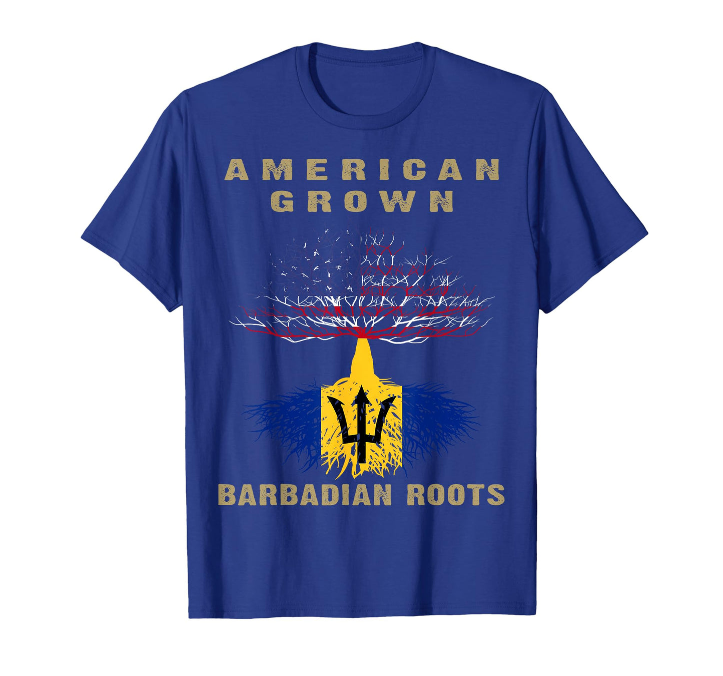 Barbados Bajan Barbadian Heritage Proud Half Barbadian Flag T-Shirt