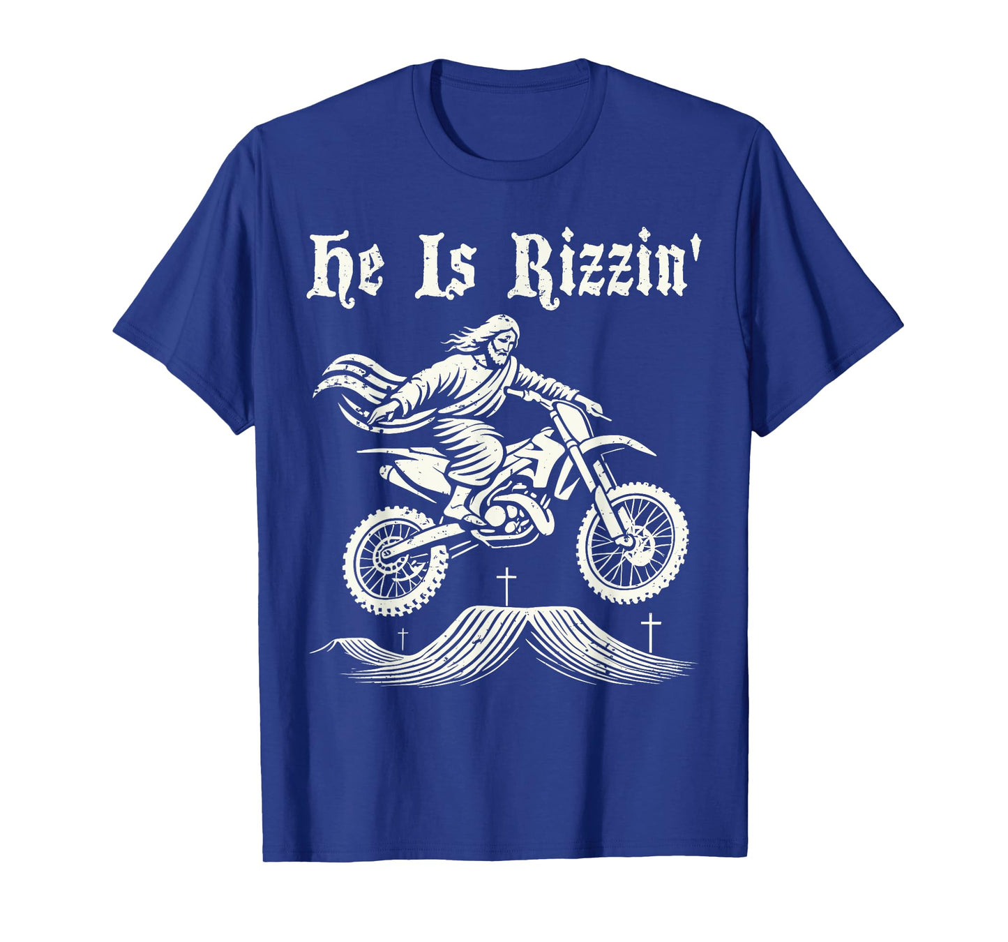 Funny jesus christ motocross dirt bike he's rizzin' easter T-Shirt