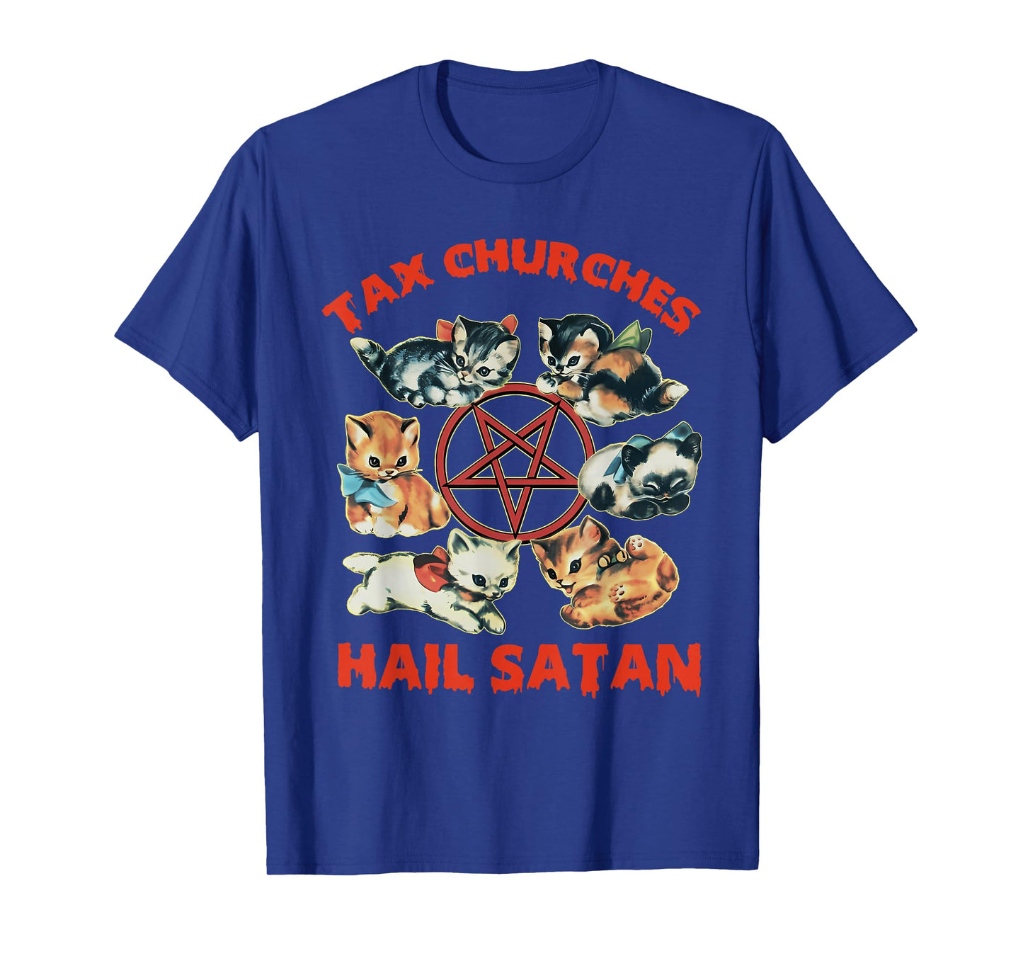 Tax Churches Hail Satan Funny Design T-Shirt