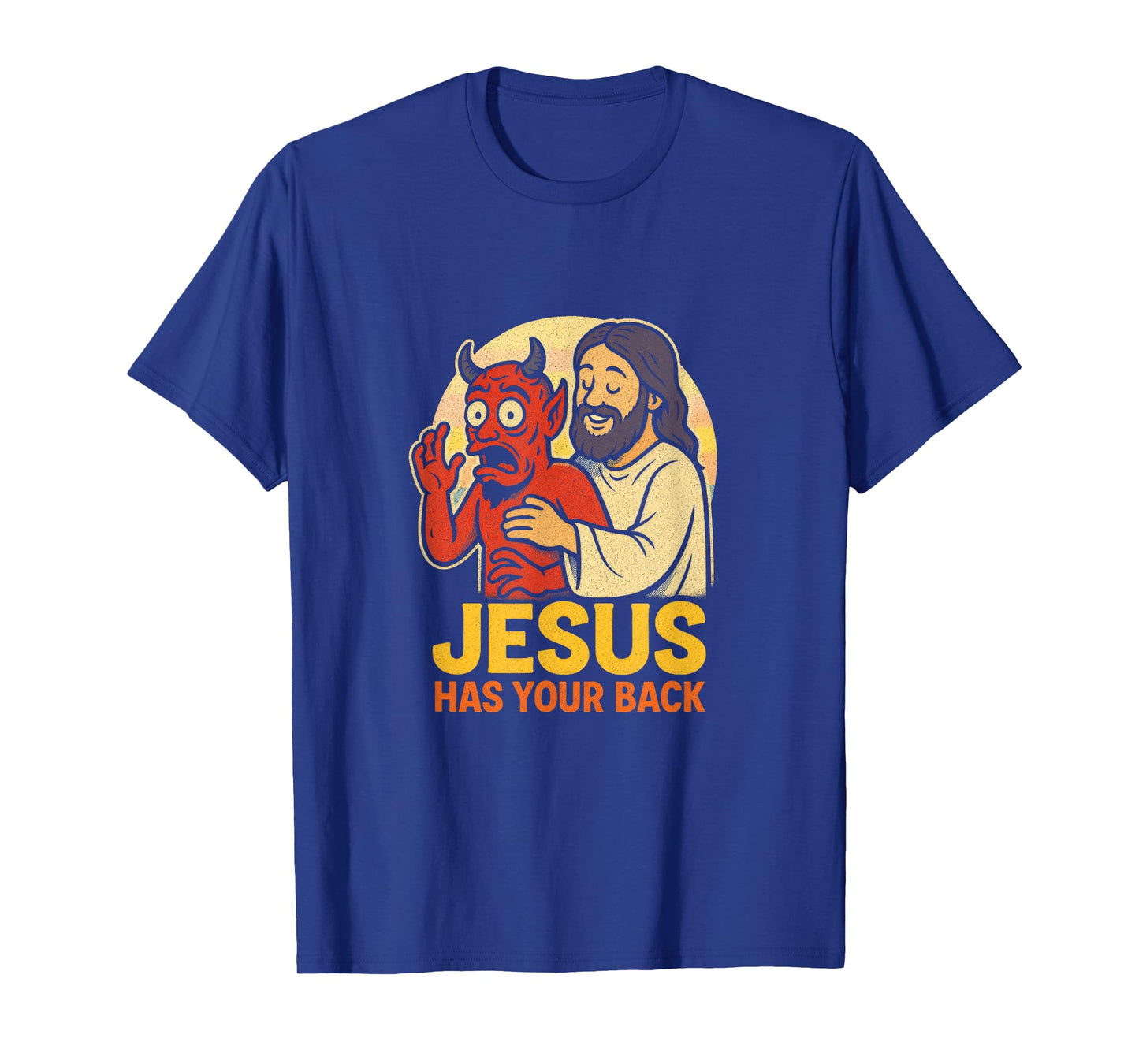 Jesus Has Your Back - Jesus Jiu Jitsu Retro T-Shirt
