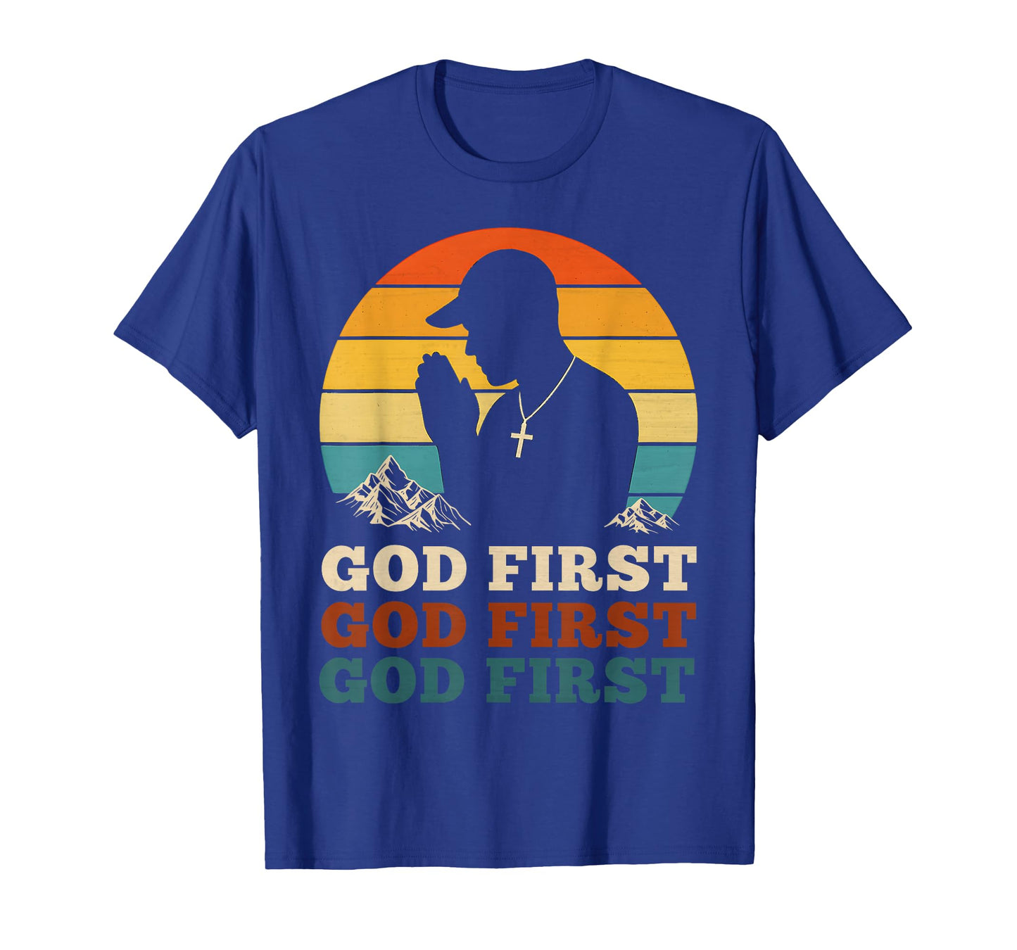 God First Vintage Christian Teenagers Hip Hop Praying Church T-Shirt