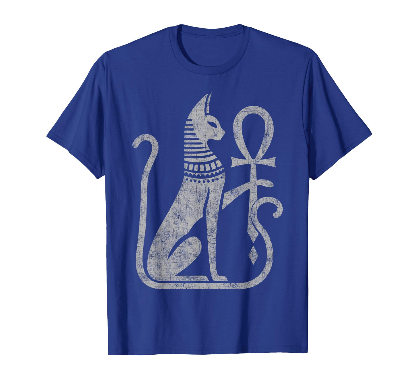 Bastet cat goddess ancient Egyptian ankh distressed symbol Men Women Kids T-Shirt
