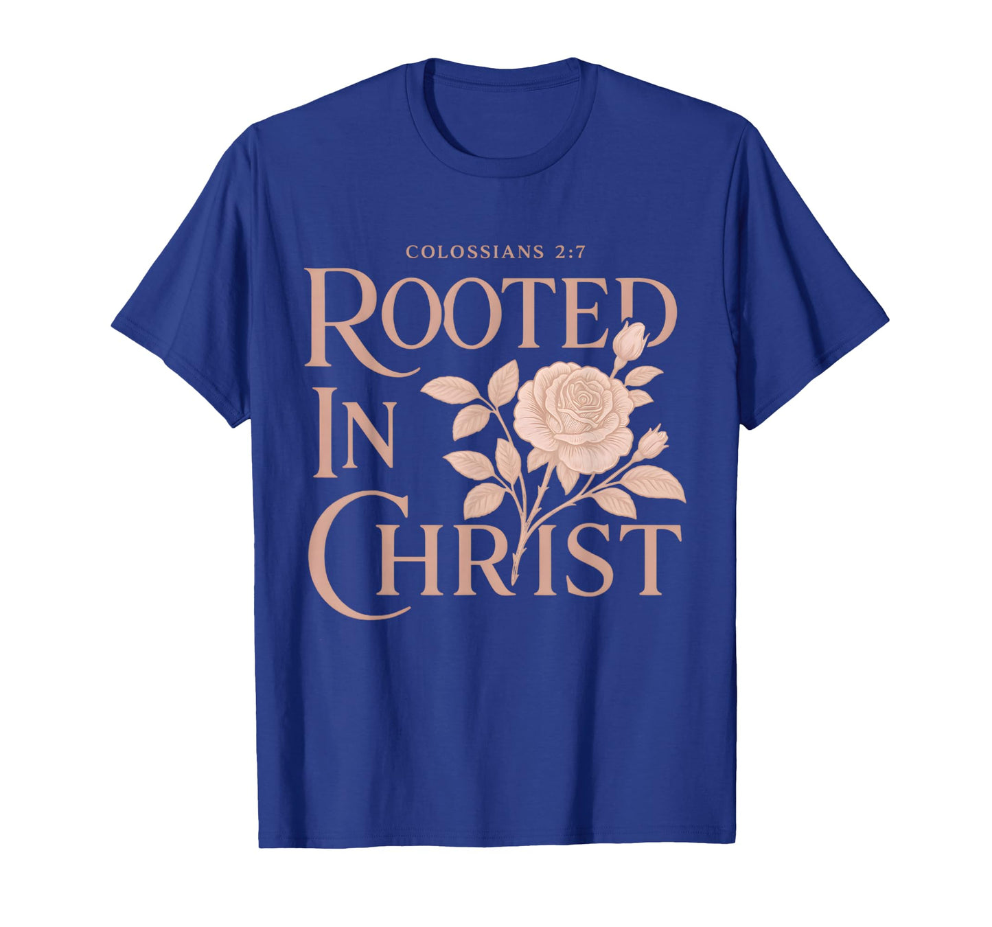Rooted in Christ Boho Floral Christian Bible Verse T-Shirt