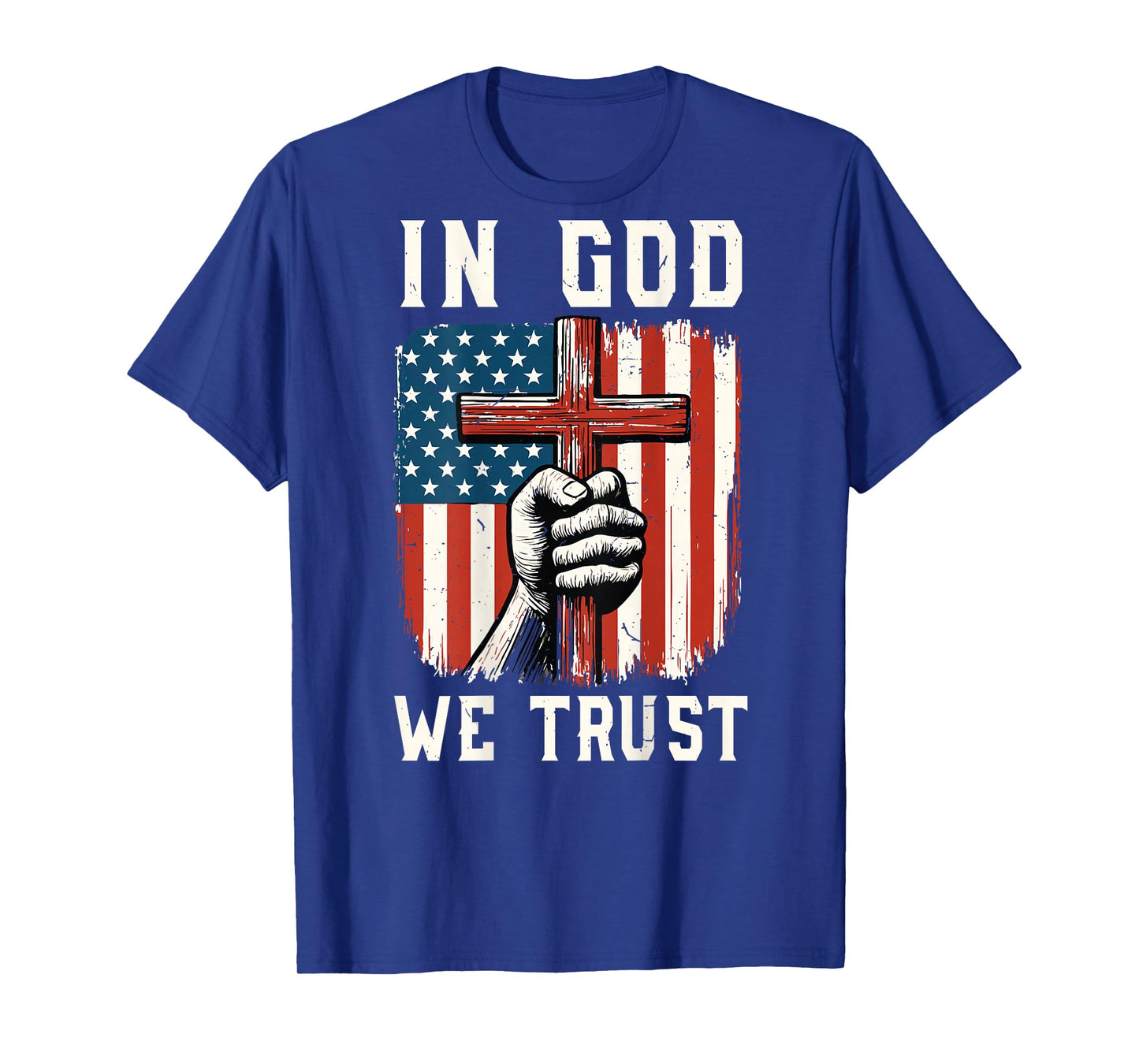 Back in God We Trust Patriotic Christian Faith American Flag T-Shirt