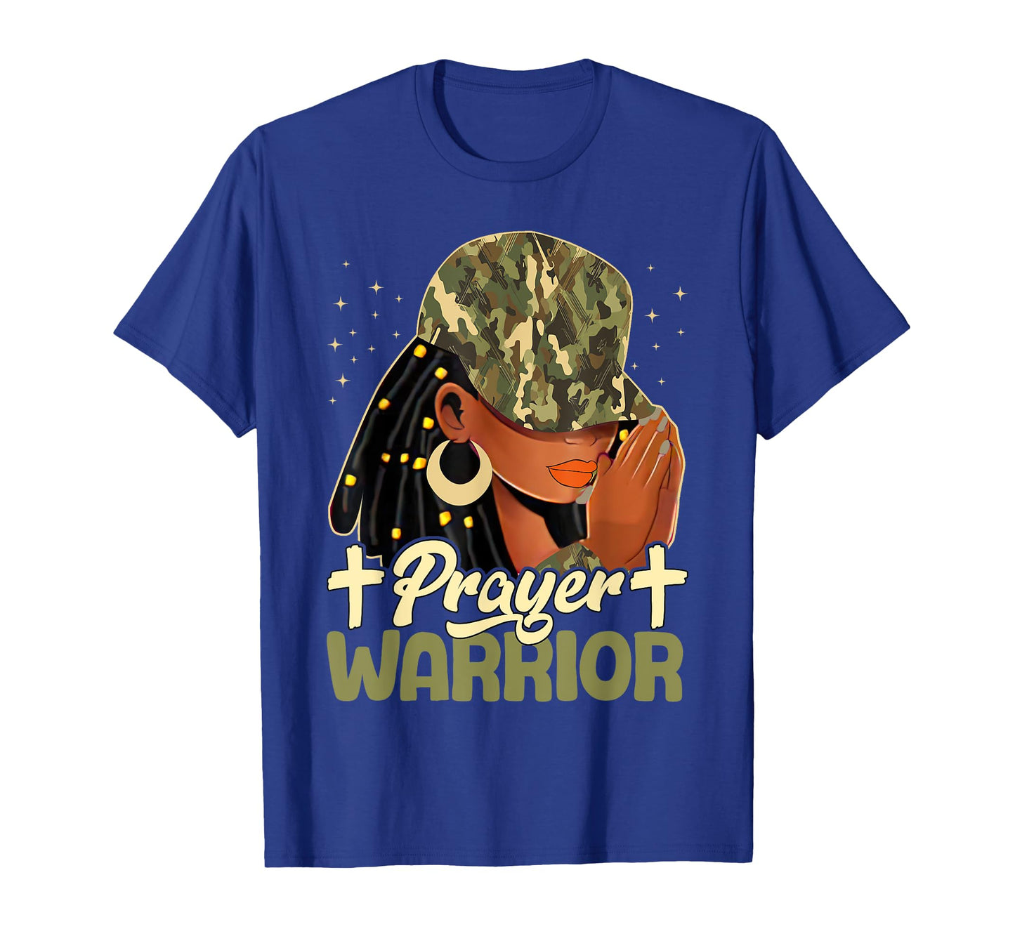 Prayer Warrior Locs Christian Black Woman Camo Bandana T-Shirt