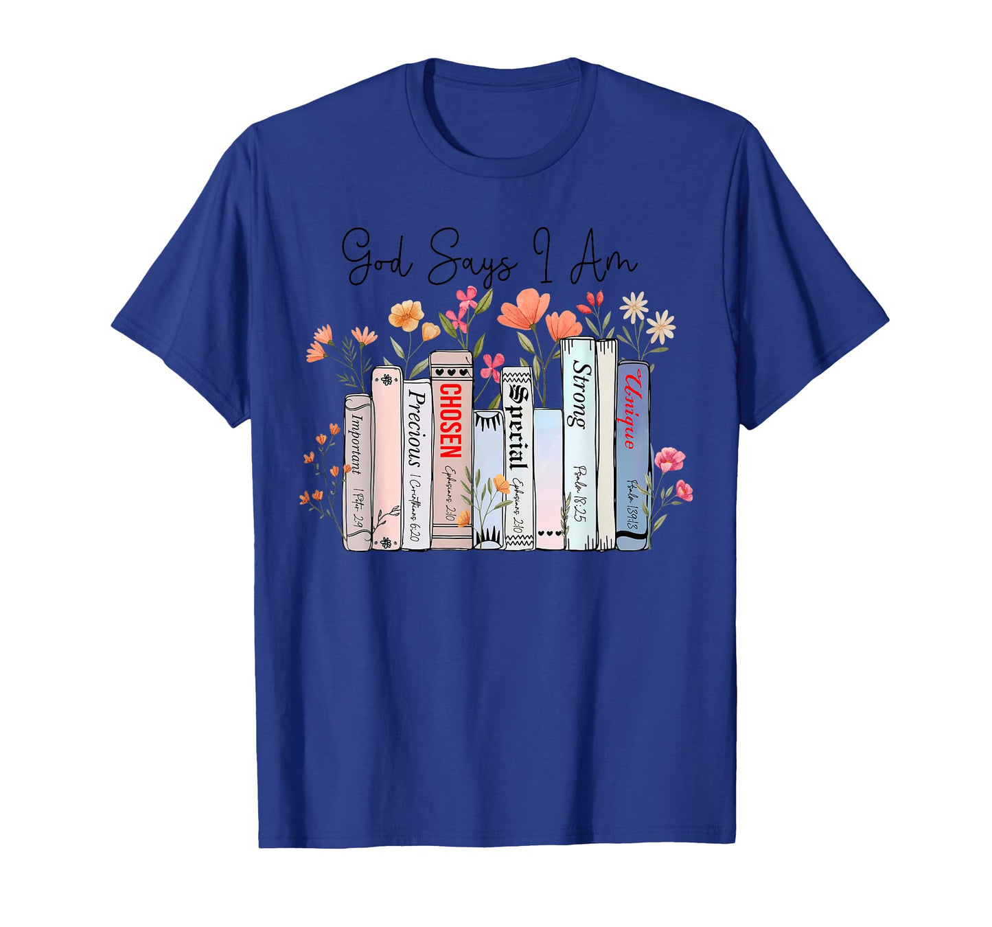 God Says I Am Funny Book Bible Verse Christian Girls Women T-Shirt
