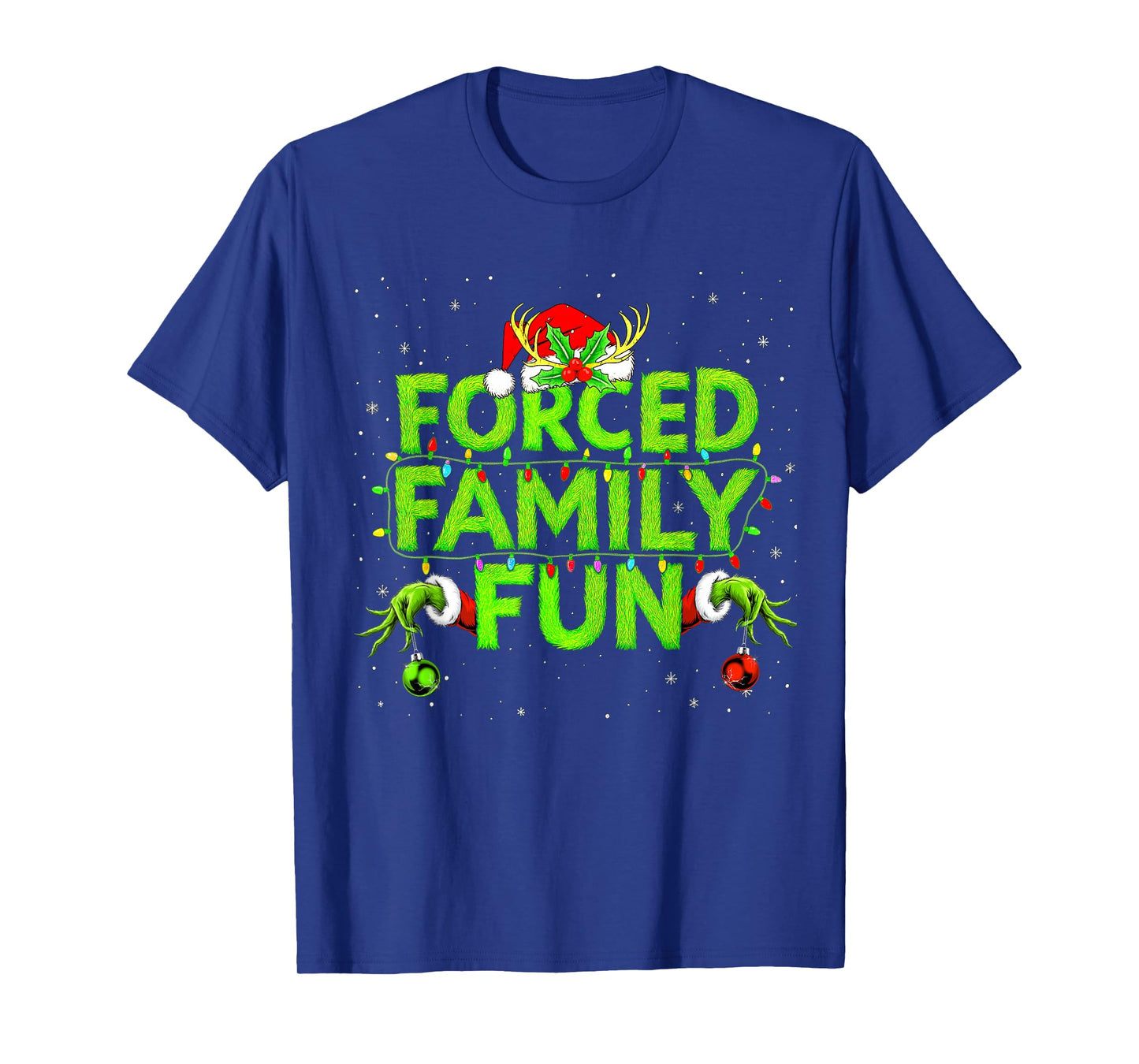 Funny Forced Family Fun Christmas Holiday Shirt Men Kids Boy T-Shirt