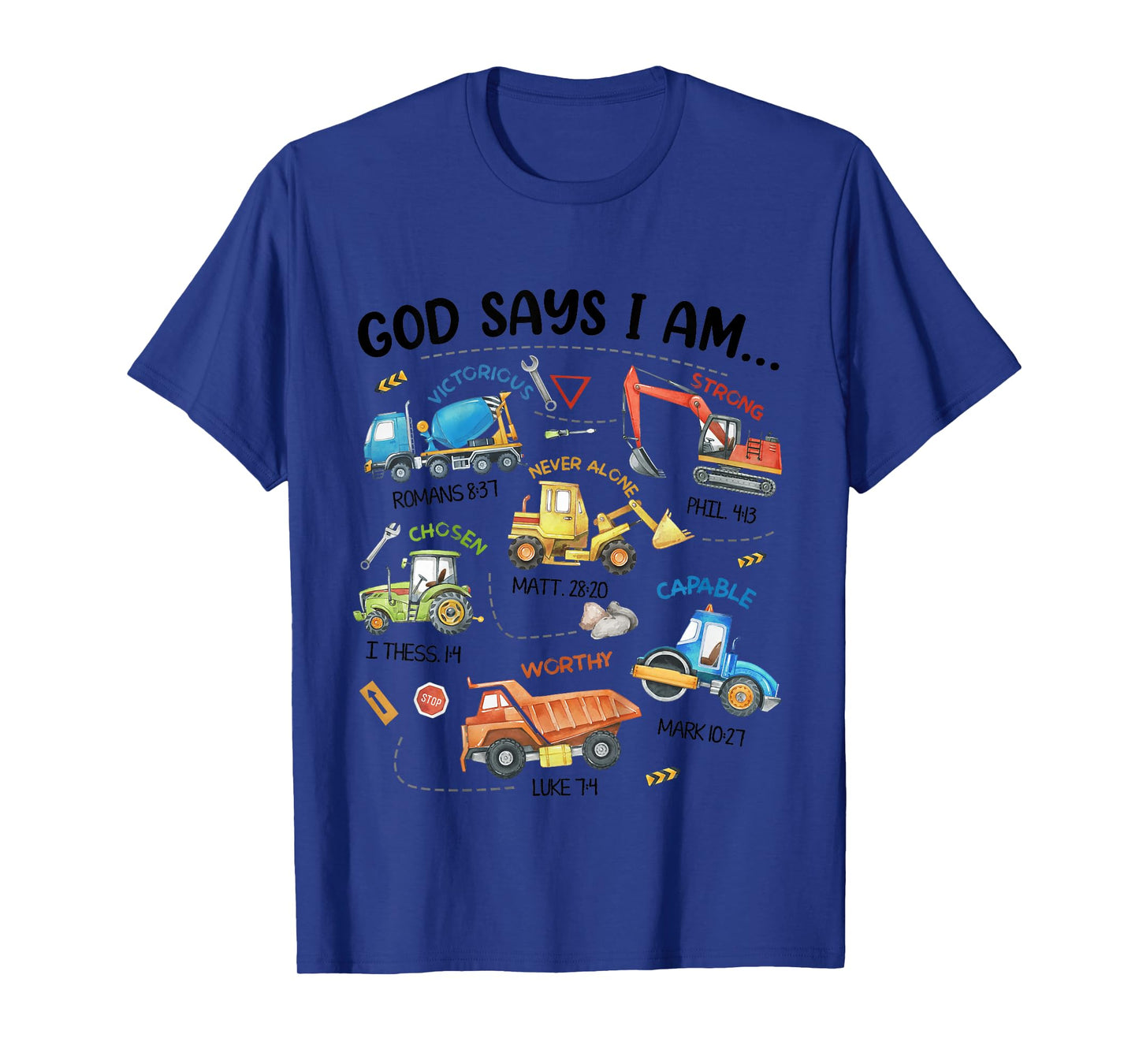Kids God Says I Am Construction Bible Verse Truck Toddler Boys T-Shirt