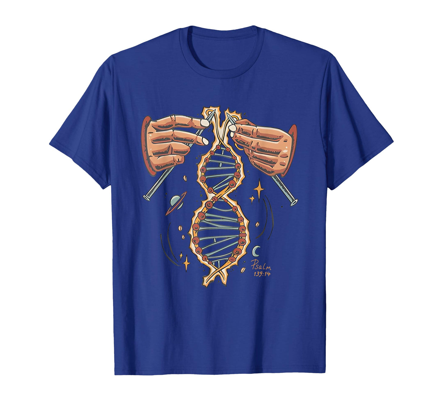 Hands Knitting God Handmade Dna Psalm 139 13 Bible T-Shirt