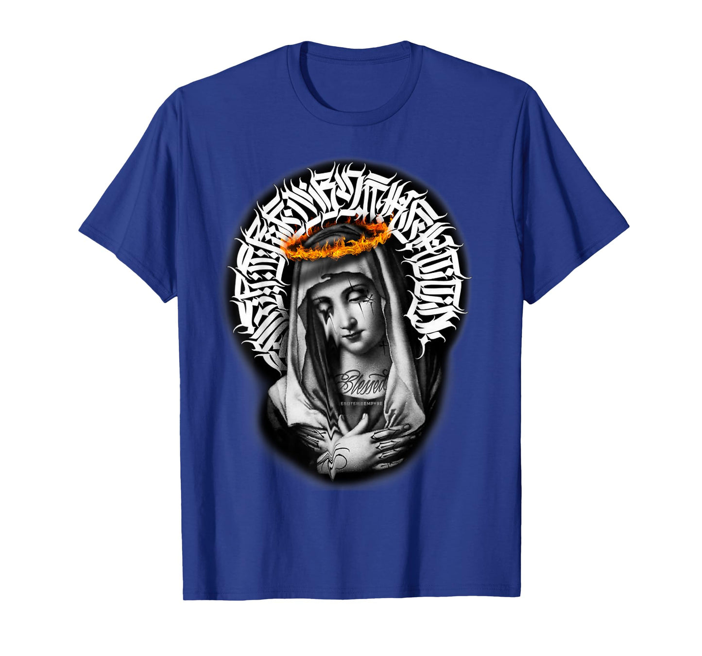 Mother Mary Tattoo Blessed Pray Gothic T-Shirt