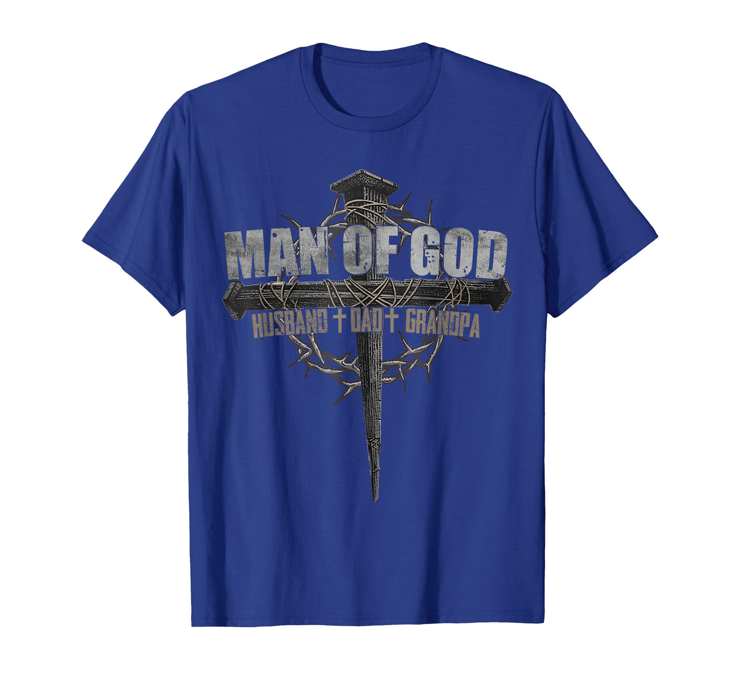 Man Of God Husband Dad Grandpa Cross Christian T-Shirt