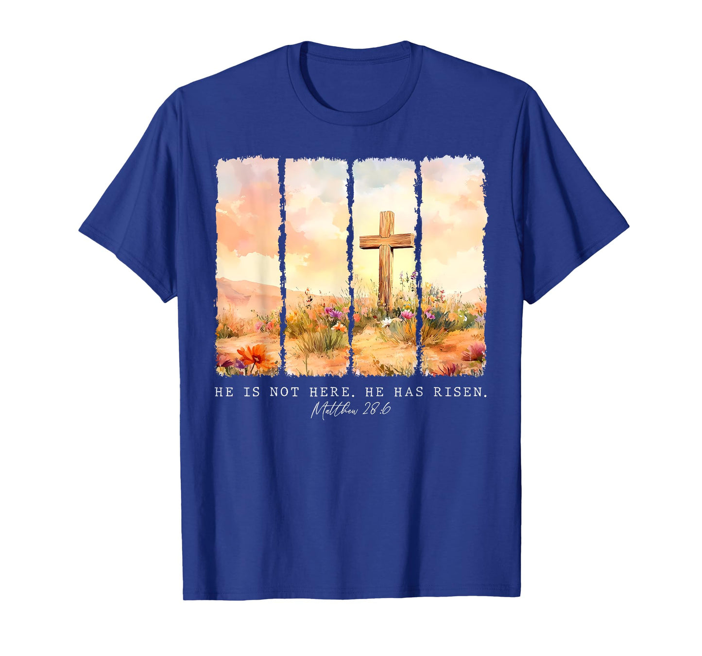 He Is Risen Christian Wildflower Happy Easter Women Girls T-Shirt