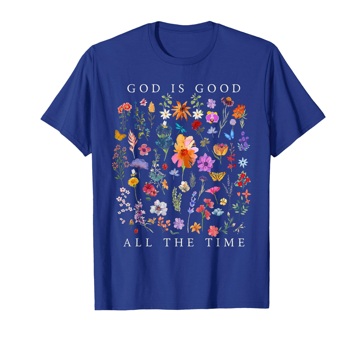 God Is Good All The Time Vintage Boho Floral Christian T-Shirt
