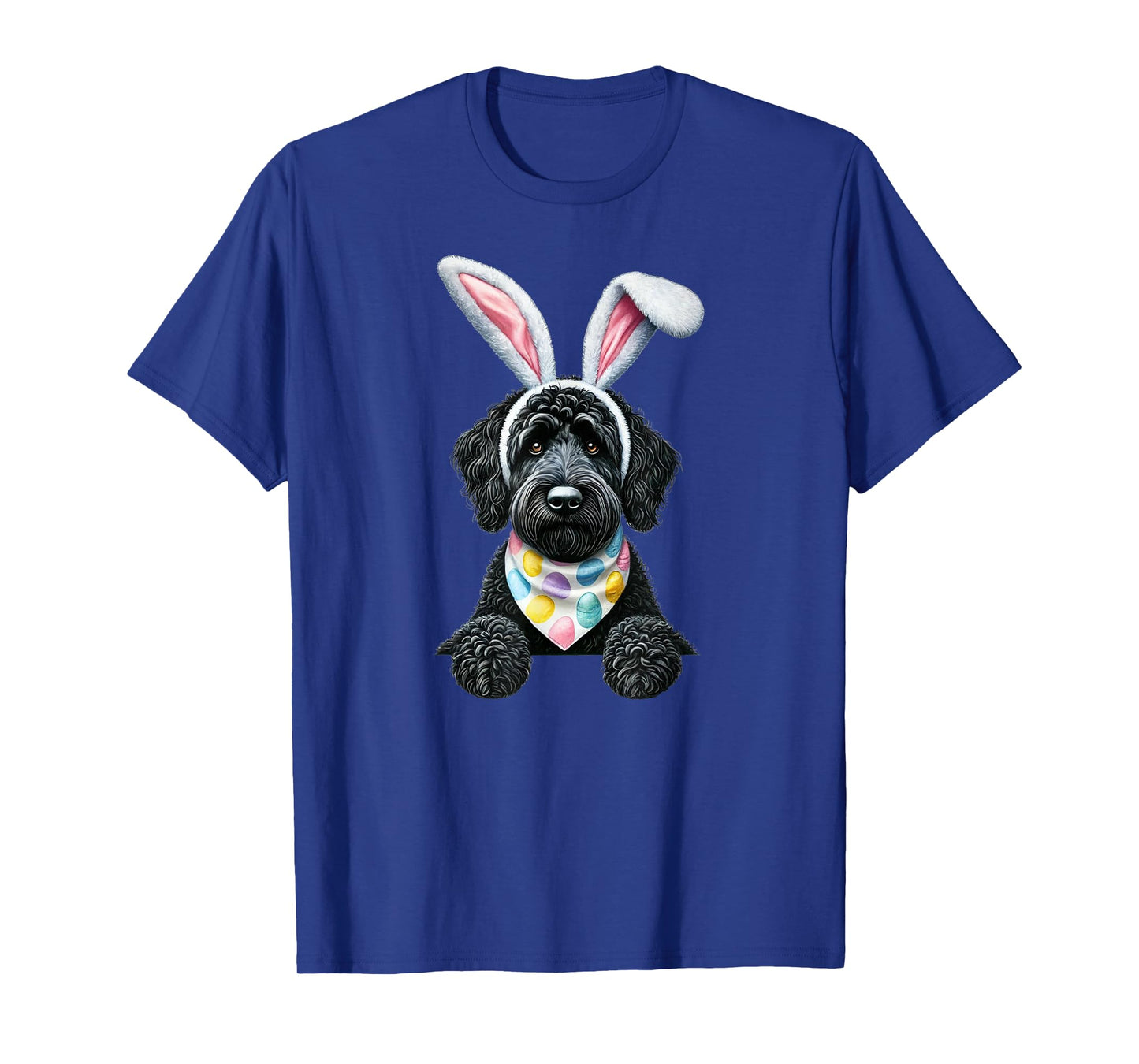 Easter Dog Bunny Spring Goldendoodle Dog Easter Egg Hunting T-Shirt