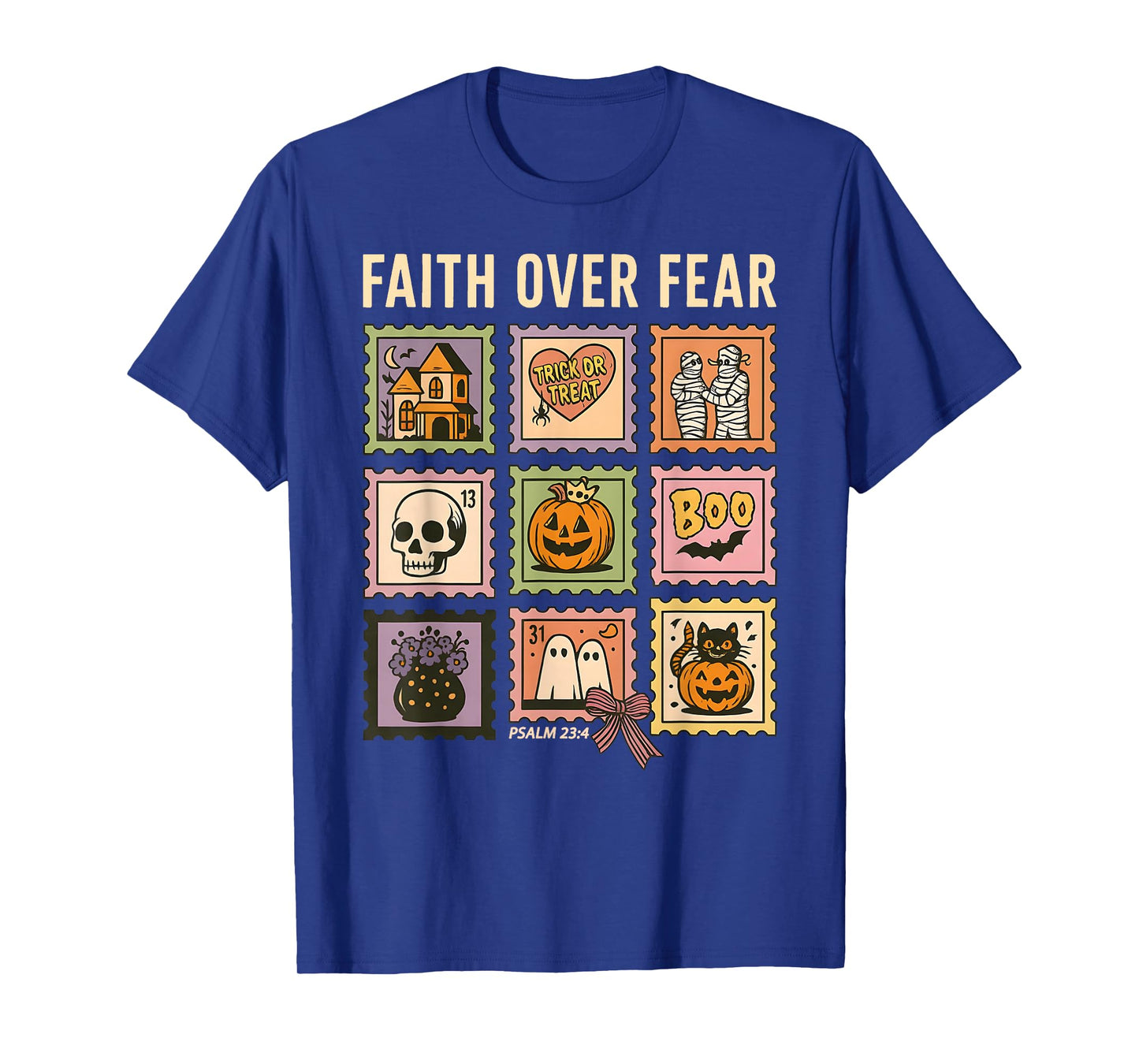Faith Over Fear Christian Halloween Stamp Believers T-Shirt