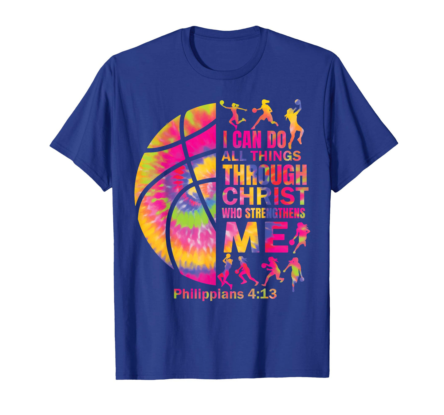 Girls Christian Basketball Women Teen Kid Christ Bible Verse T-Shirt