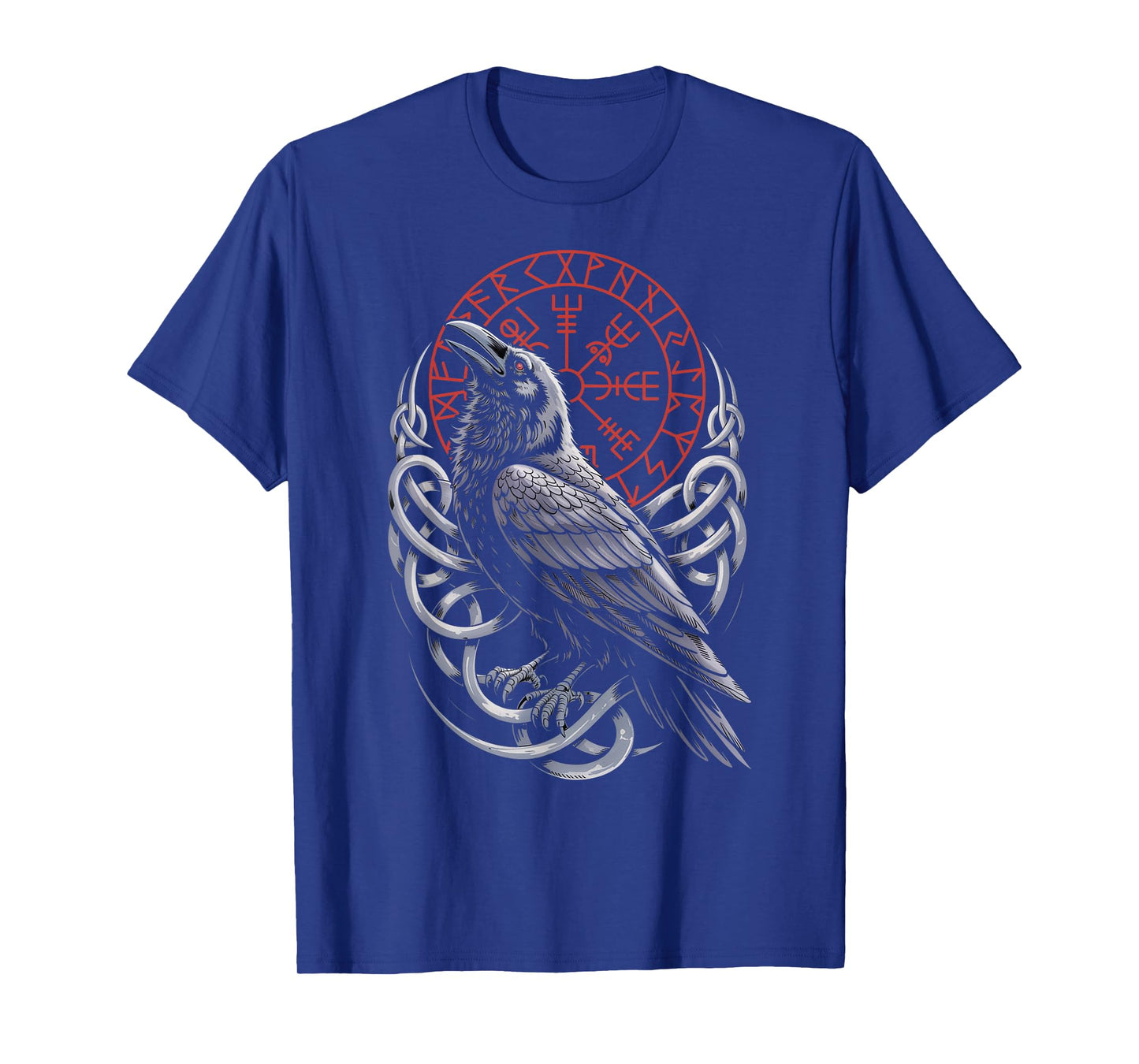 Retro Walhalla Huginn Muninn Celtic Viking Compass Vegvisir T-Shirt