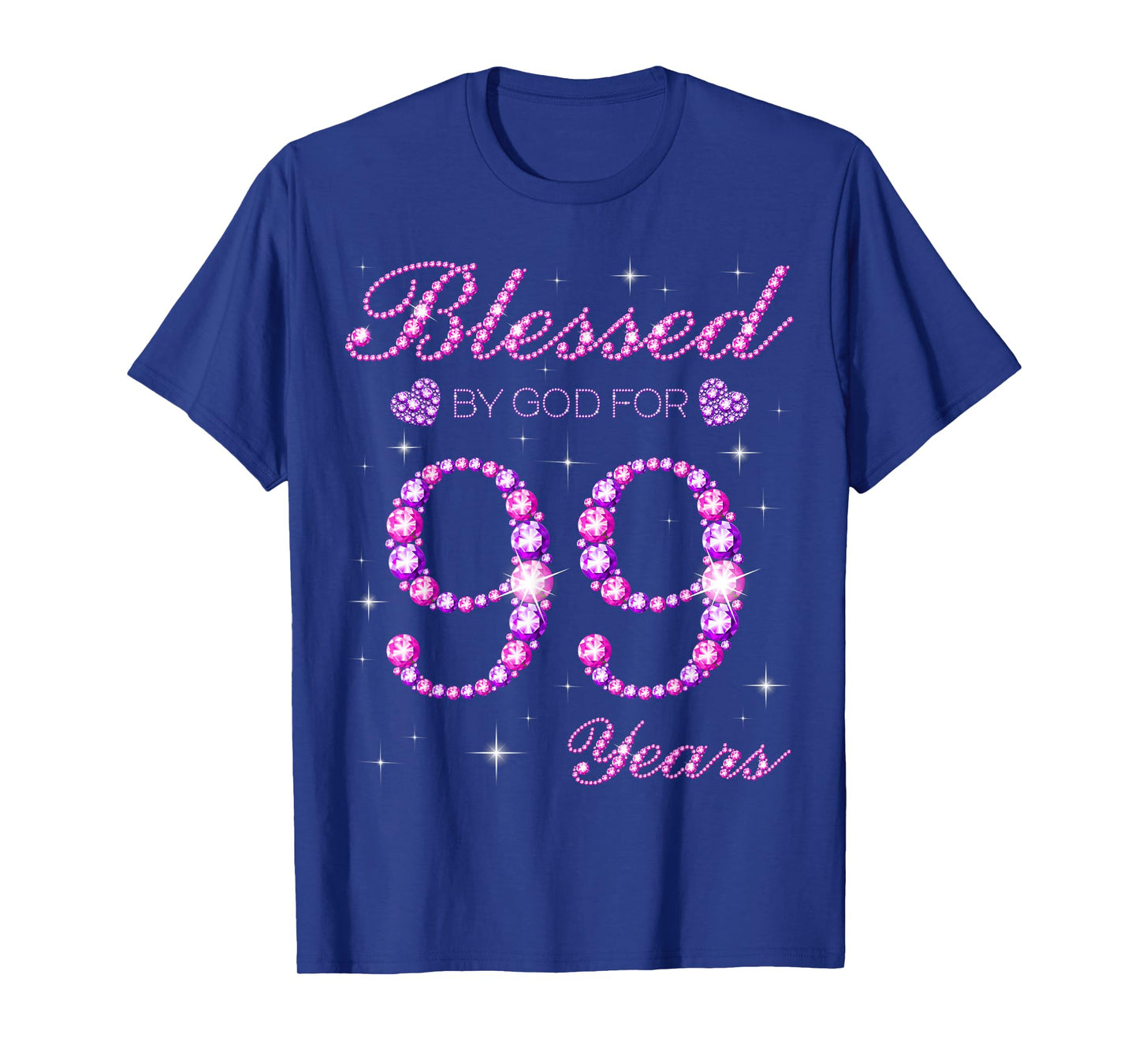 Blessed by God for 99 Years Old 99th Birthday Party T-Shirt