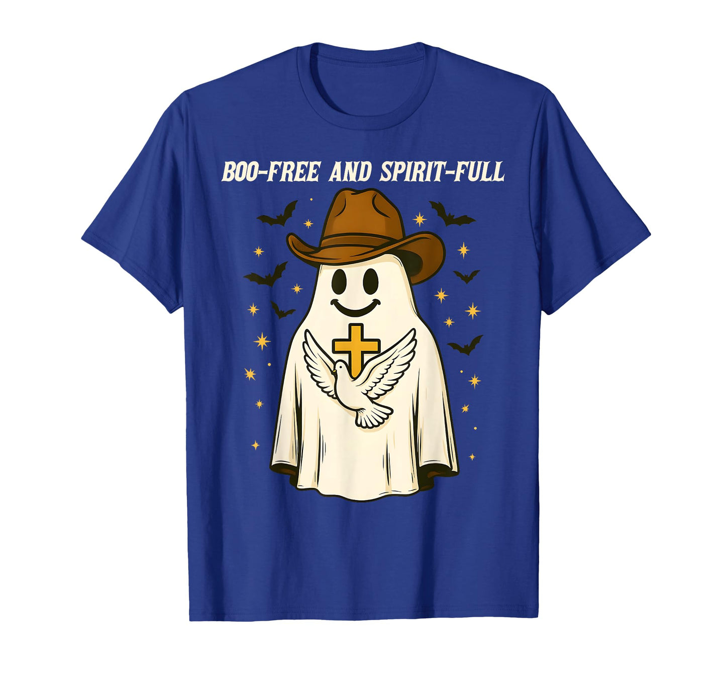 Boo-Free and Spirit-Full Christian Halloween Ghost Cowboy T-Shirt