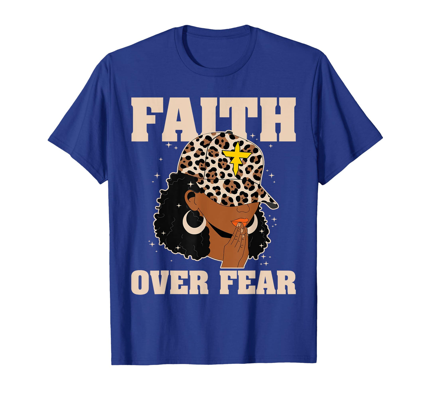 Faith Over Fear Christian African American Afro Black Women T-Shirt