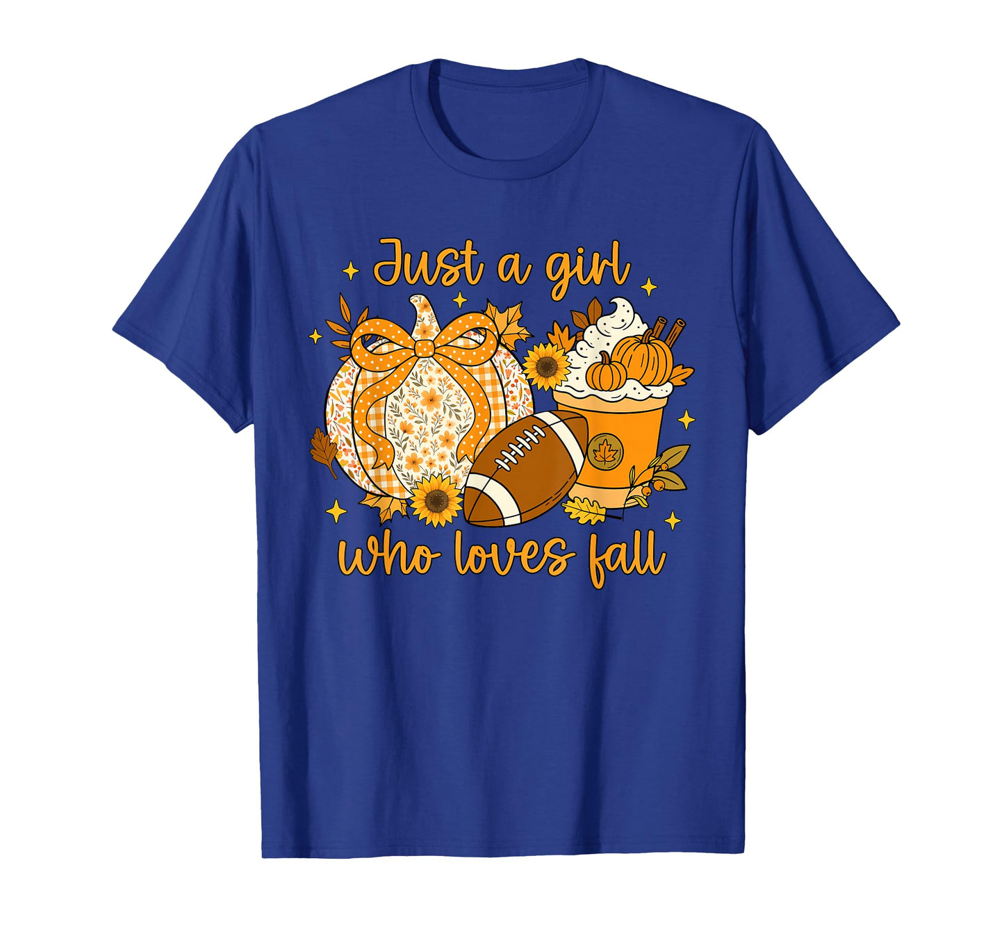 Just A Girl Who Loves Fall Pumpkin Cozy Autumn Women Girls T-Shirt