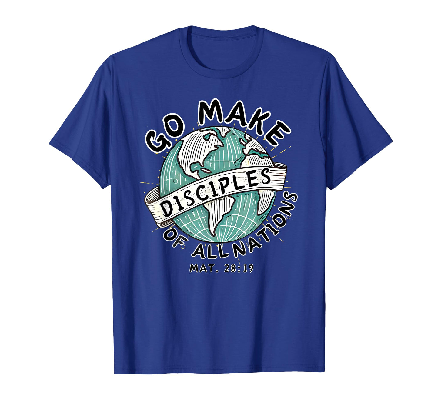 go make disciples of all nations retro world map christian T-Shirt