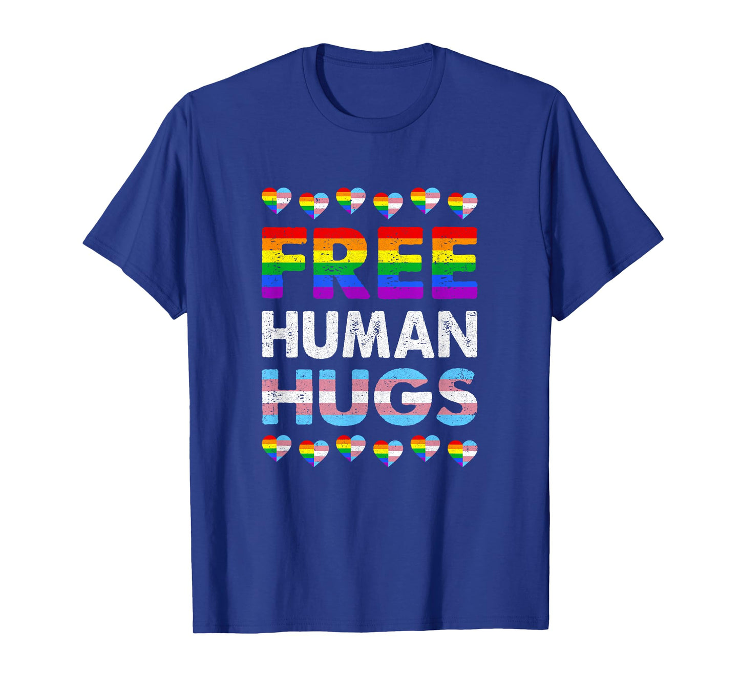 Free Human Hugs Rainbow Lgbtq Gay Pride Month Proud Ally T-Shirt