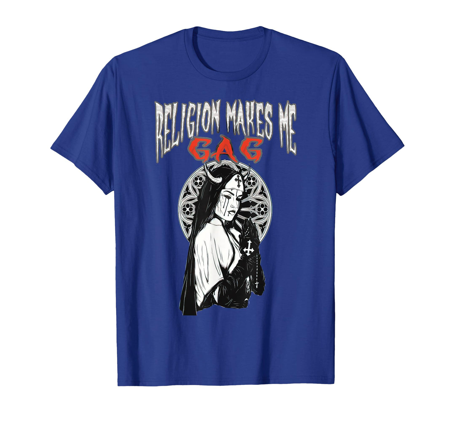 Religion Makes Me Gag Evil Satanic Antichrist Nun T-Shirt