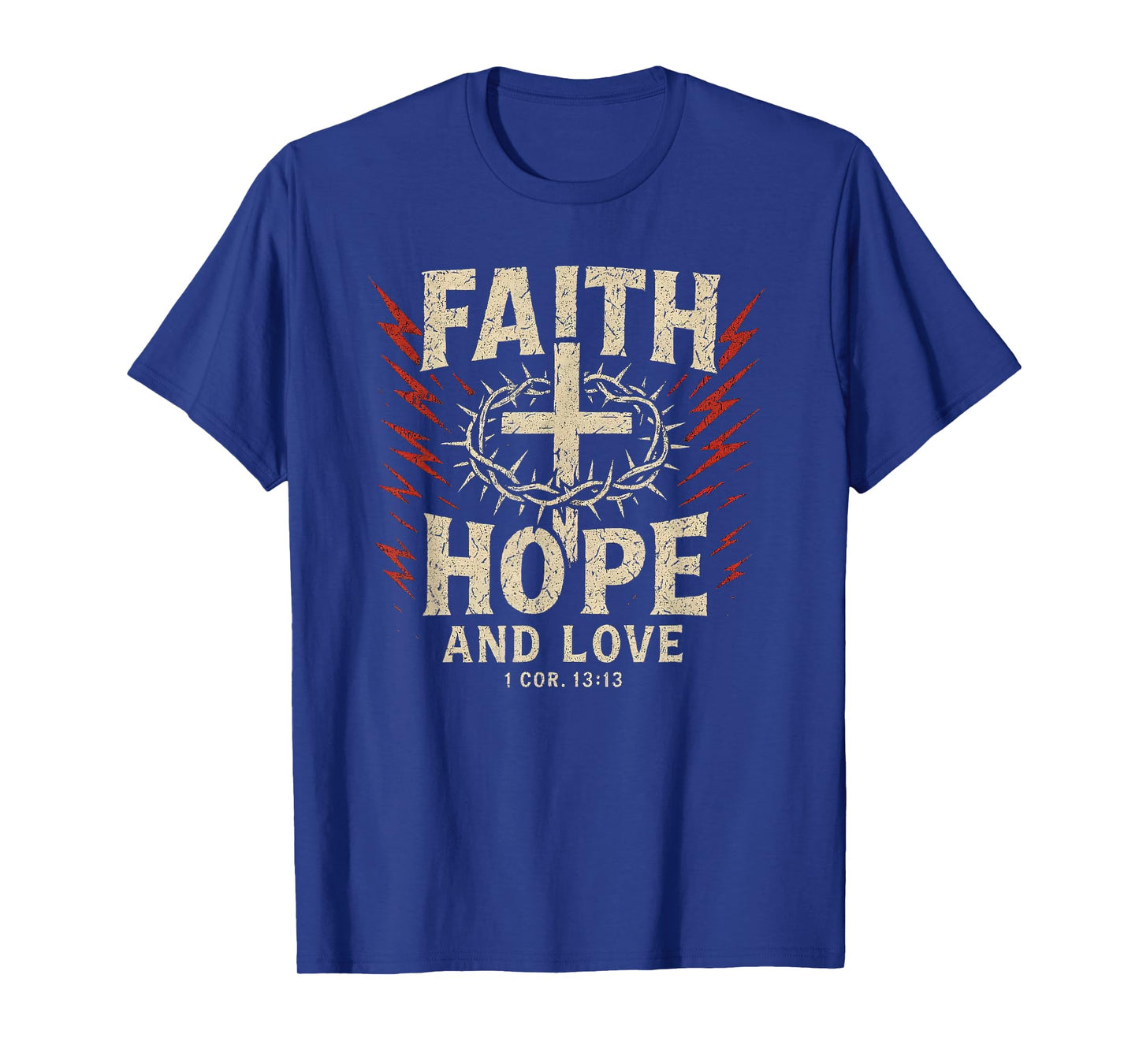 Christian Faith Hope Love Punk Art Crown of Thorn Distressed T-Shirt