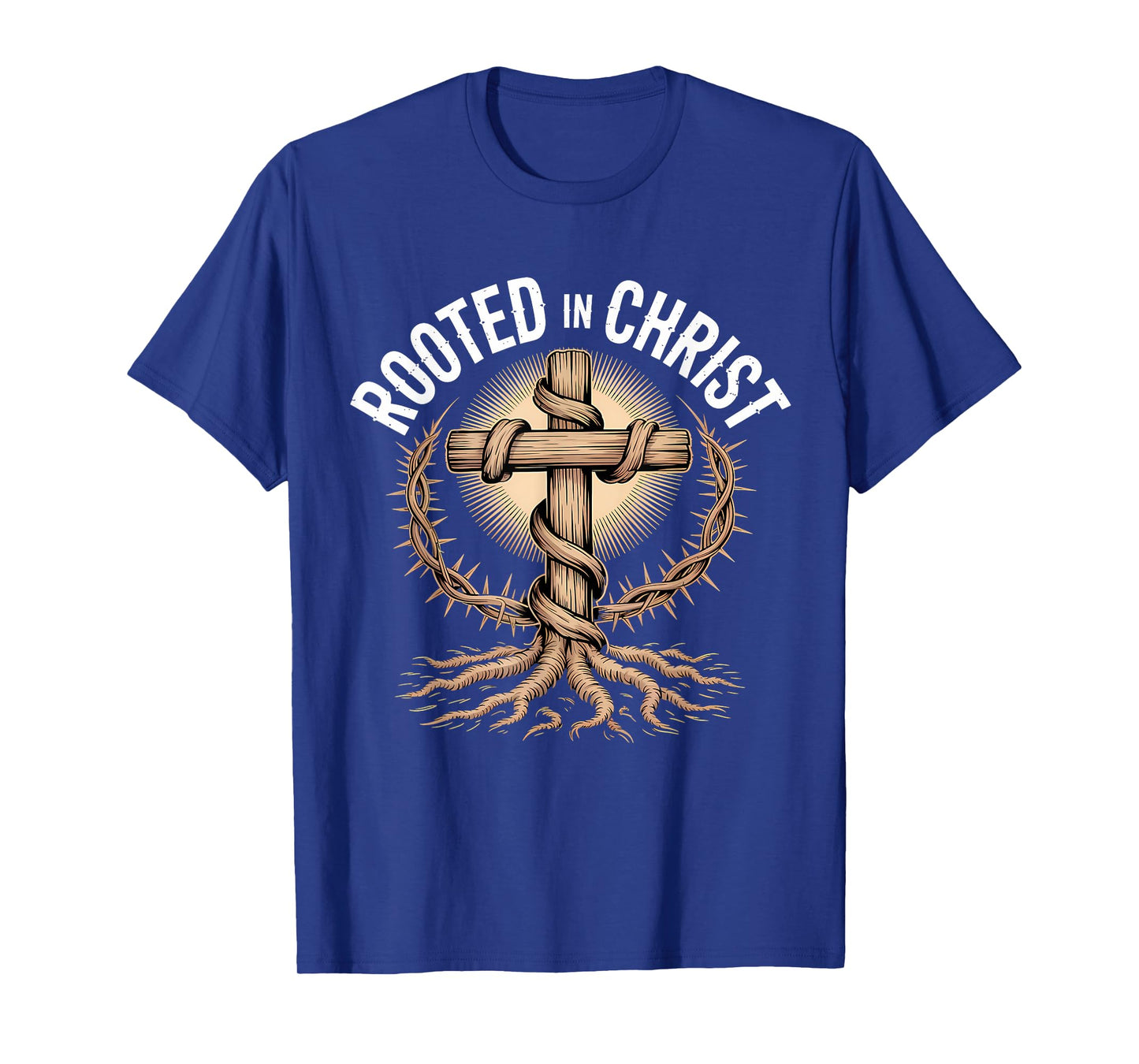 Rooted in Christ Christian Faith Jesus Cross T-Shirt