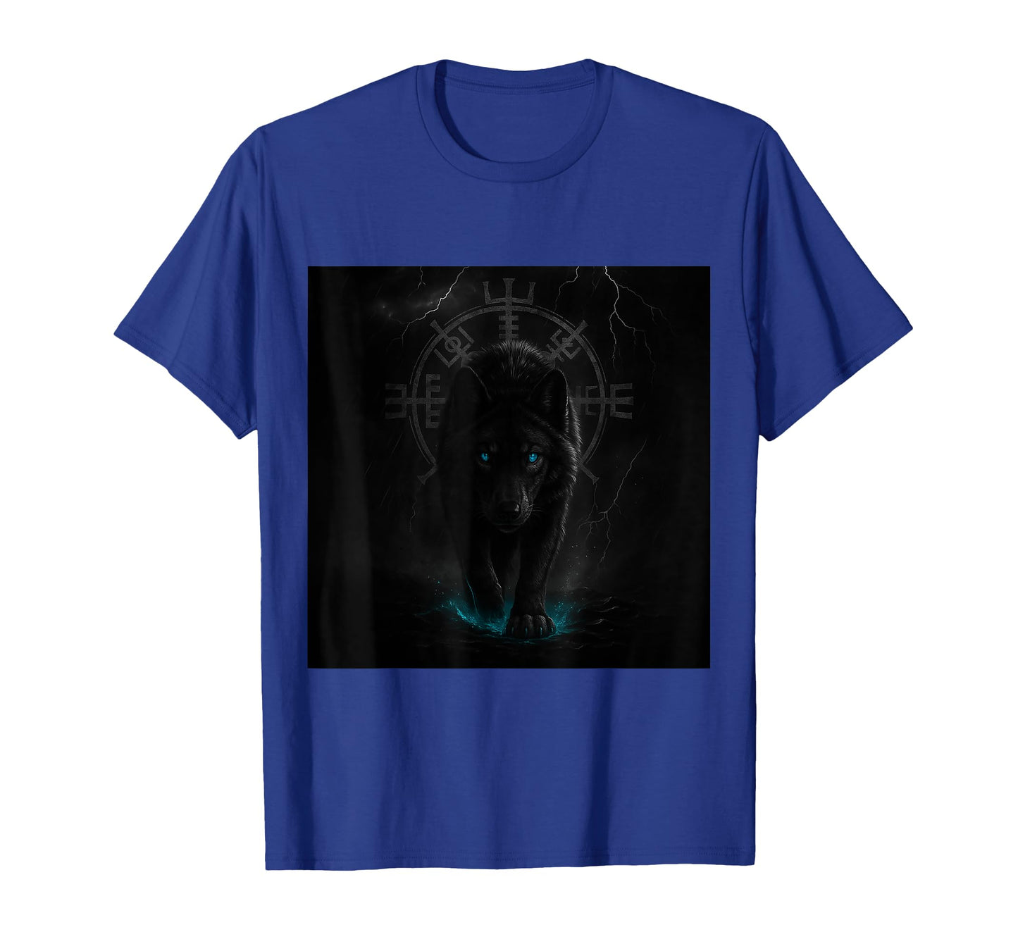 Viking T-Shirt Odins Wolves Geri & Freki Runes Wolf T-Shirt