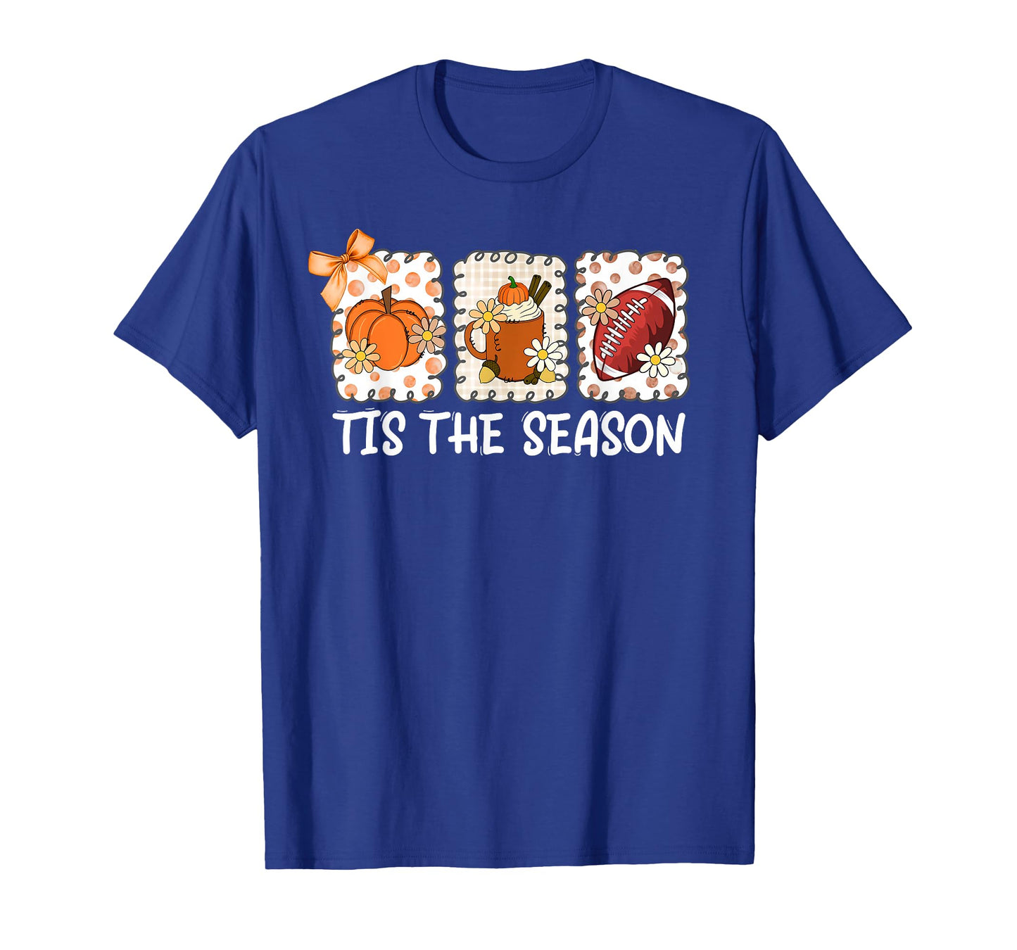 Tis The Season Fall Thanksgiving Pumpkin Spice Football T-Shirt
