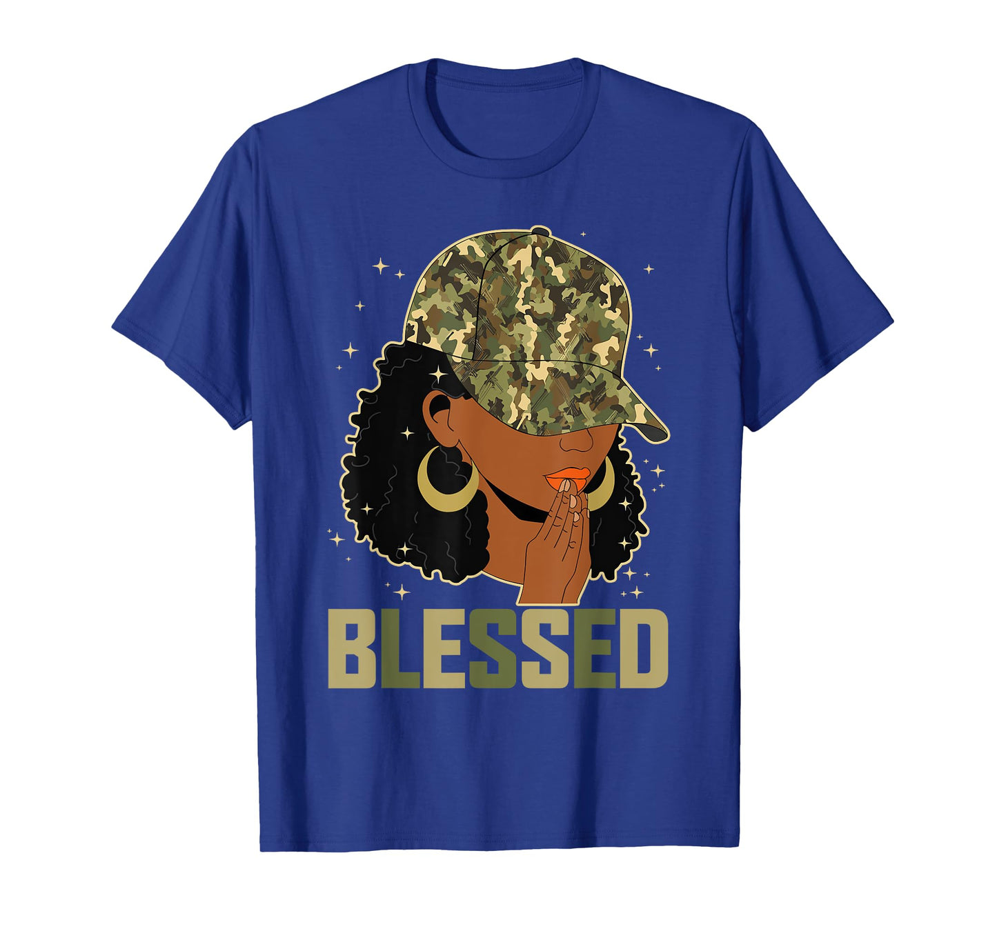 Blessed Black Woman Praying African Christian Camouflage T-Shirt