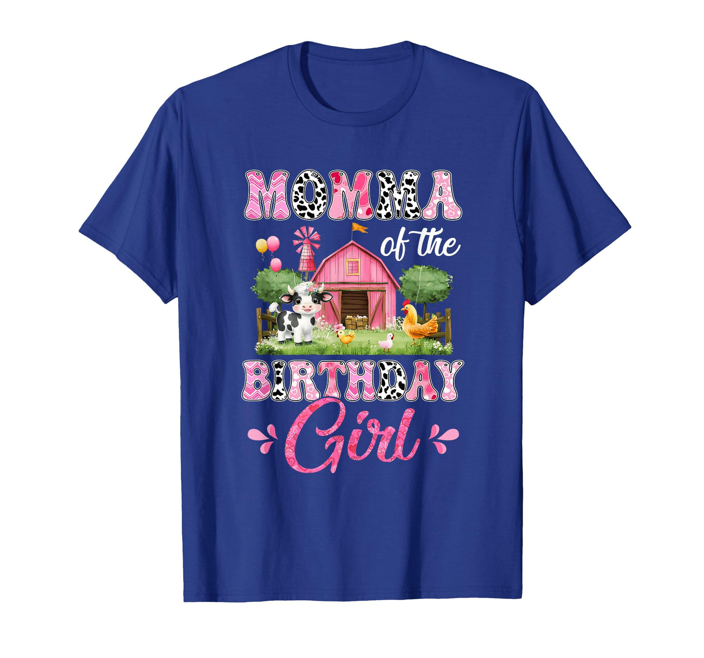Momma Of The Birthday Girl 1St Birthday Cow Farm Family T-Shirt