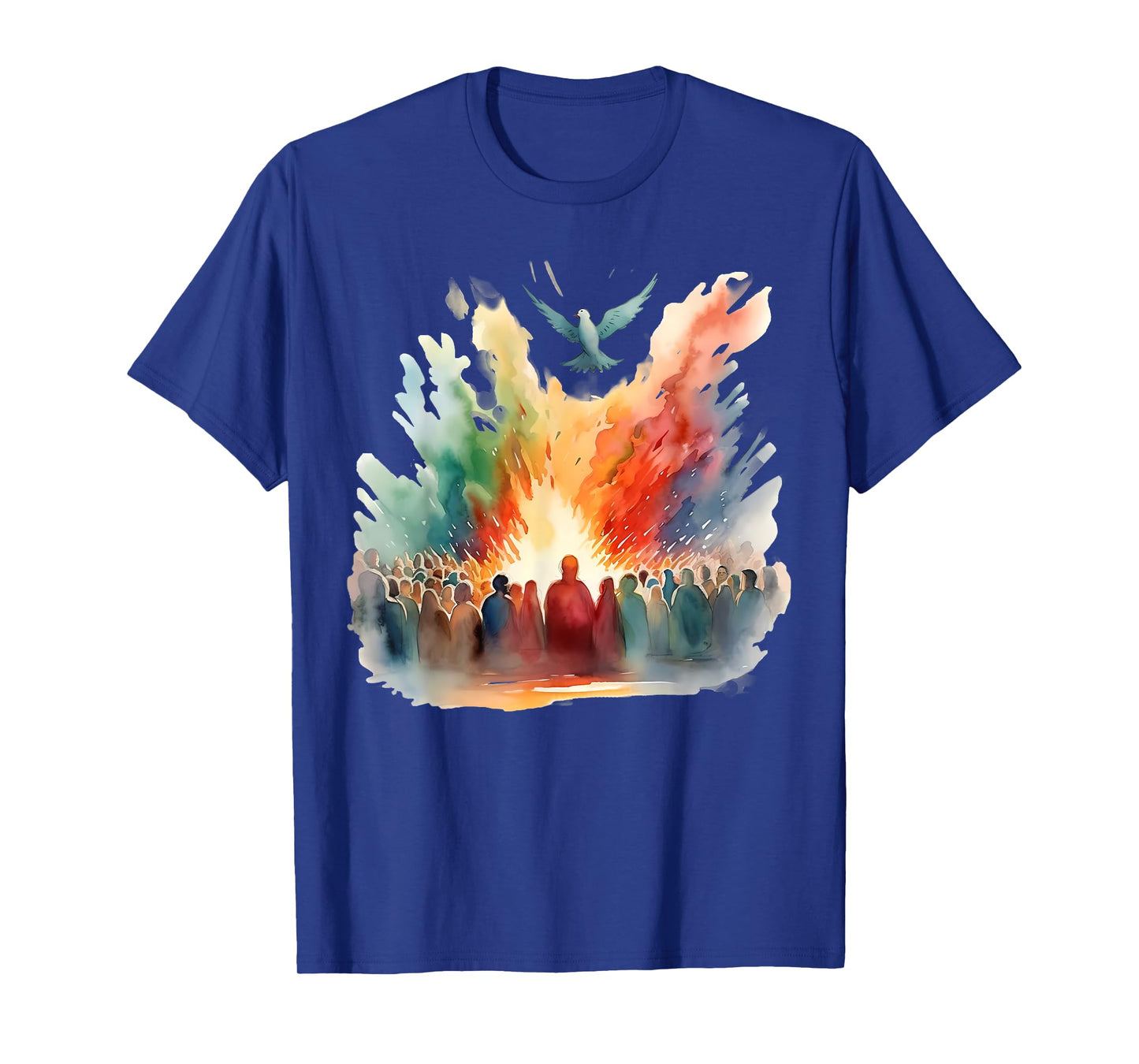 Pentecost Doves Tongues Fire Flame Holy Spirit Catholic T-Shirt