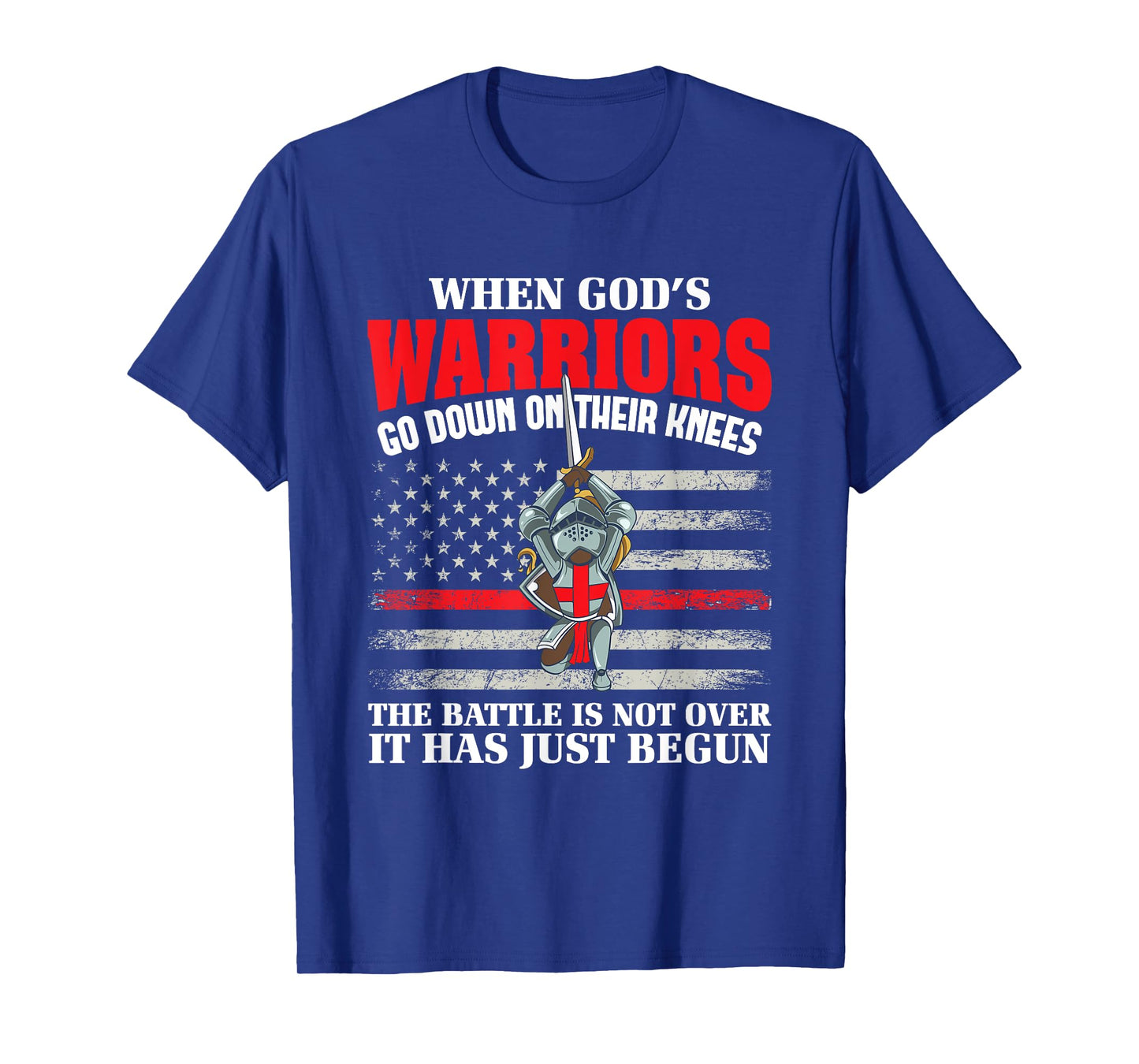 Gods Warrior Christian American Soldier US Flag Bible Prayer T-Shirt