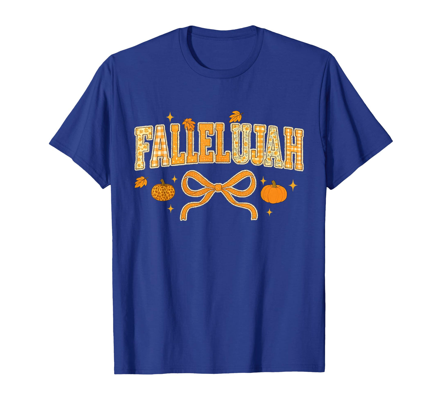 Fallelujah Fall Autumn Leaves Womens Cute Distressed T-Shirt