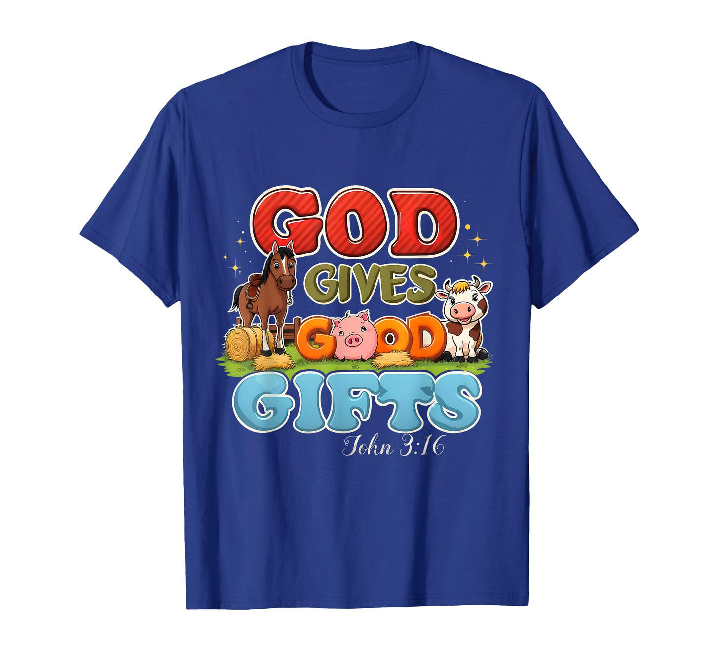 God Gives Good Gifts Farm Bible Verse Yee Haw VBS 2025 T-Shirt