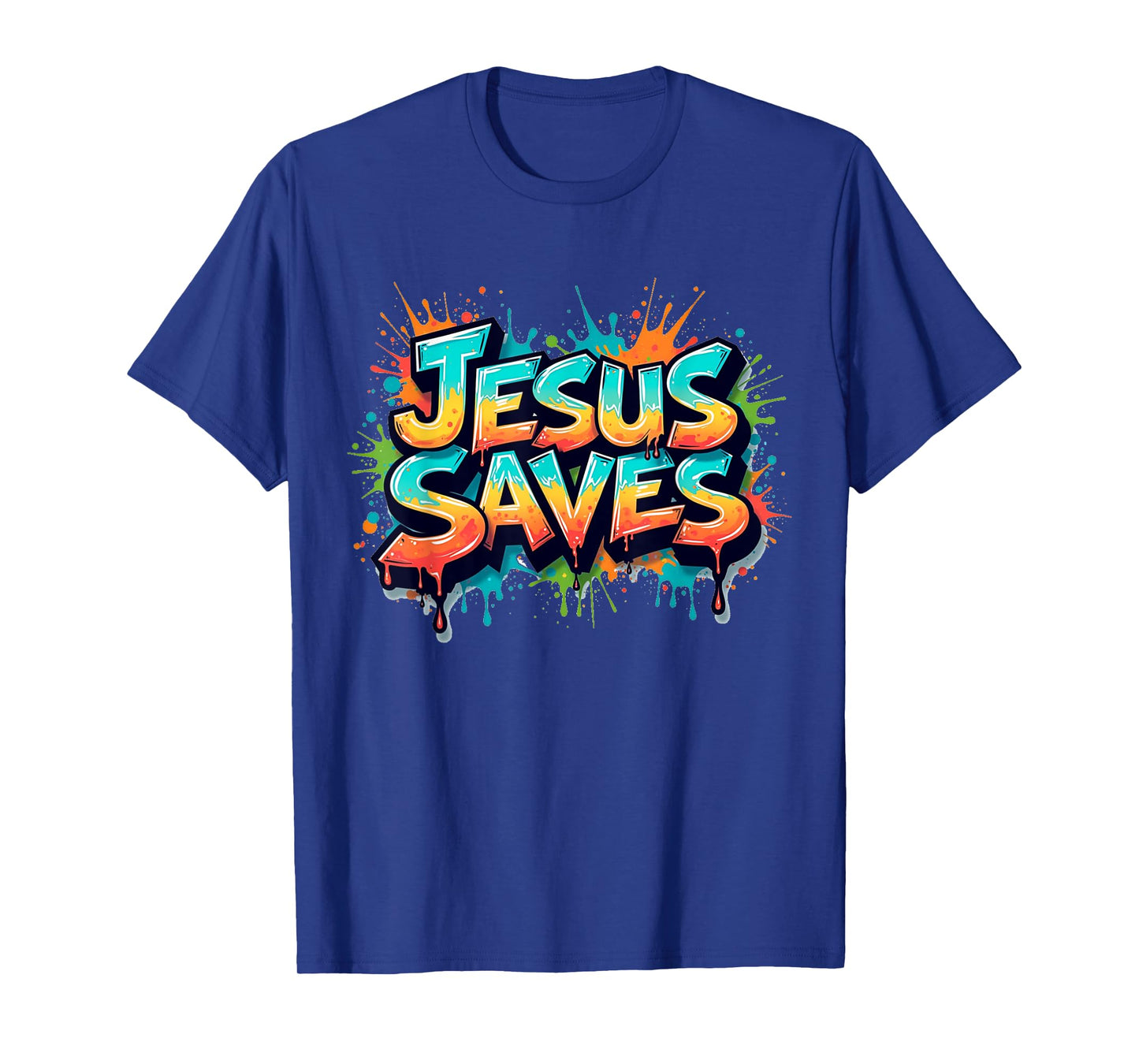 Jesus Saves Graffiti Christian Minimal Religious Faith T-Shirt