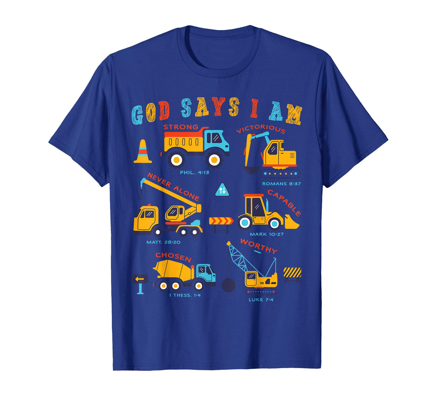 Toddler Kids God Says I Am Construction Bible Verse Truck T-Shirt