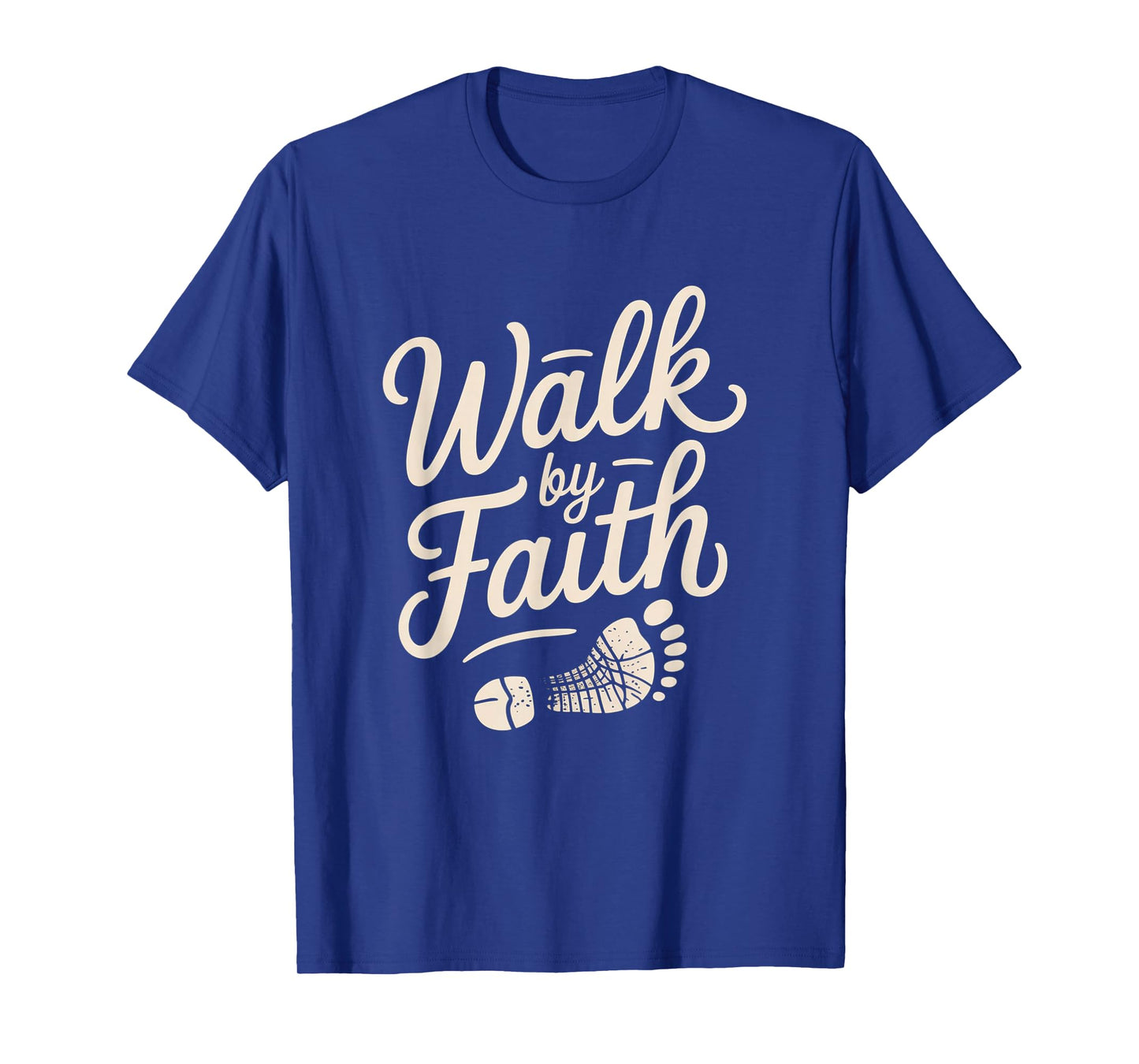 Faith Walk Christian Footprint Graphic Tee T-Shirt
